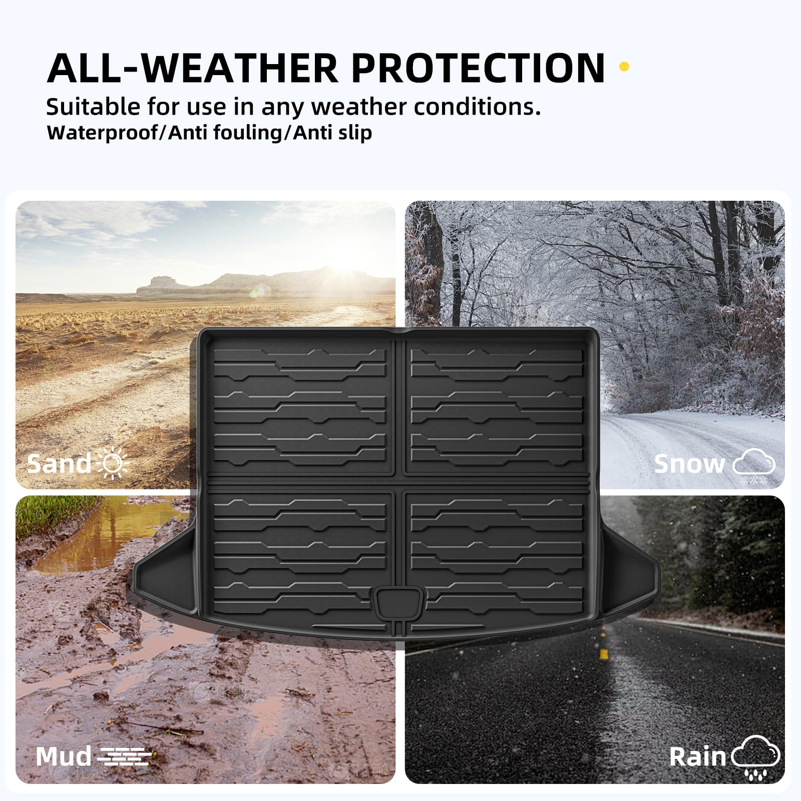 Smabee Fit For 2024 2025 Chevrolet Chevy Blazer Ev & Honda Prologue Cargo Liner All Weather Trunk Mat For Blazer Ev Prologue 2025 Accessories Tpe Protective Pad All Season Cargo Mat Interior Black