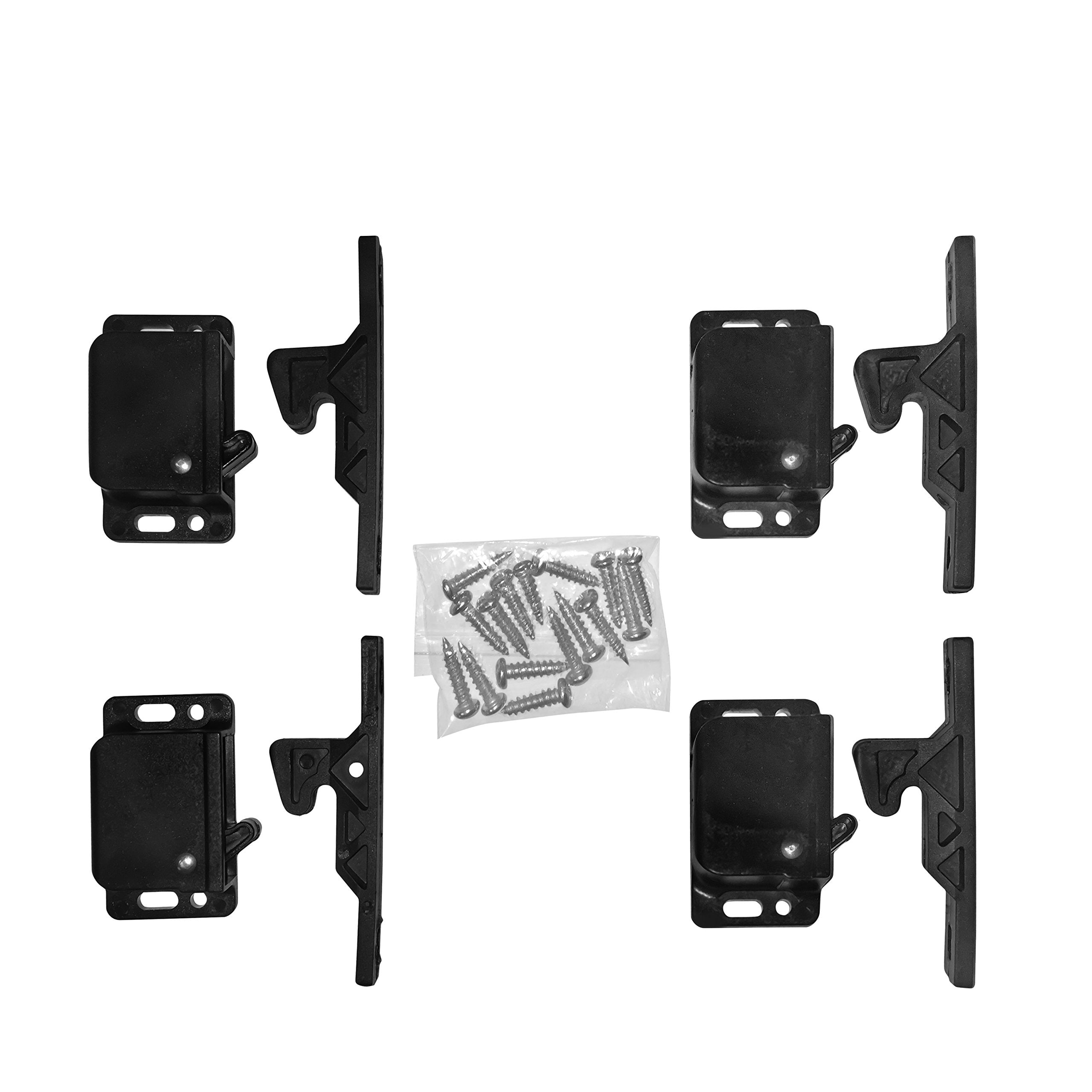 Camp'N - 4 Pack - Rv Cabinet Latch - Push Catch - Rv Drawer Latches And Catches - Holder For Rv Cabinet Doors W/Mounting Hardware - 5 Lbs Pull Force - Rv, Trailer, Camper, Motor Home, Cargo Trailer