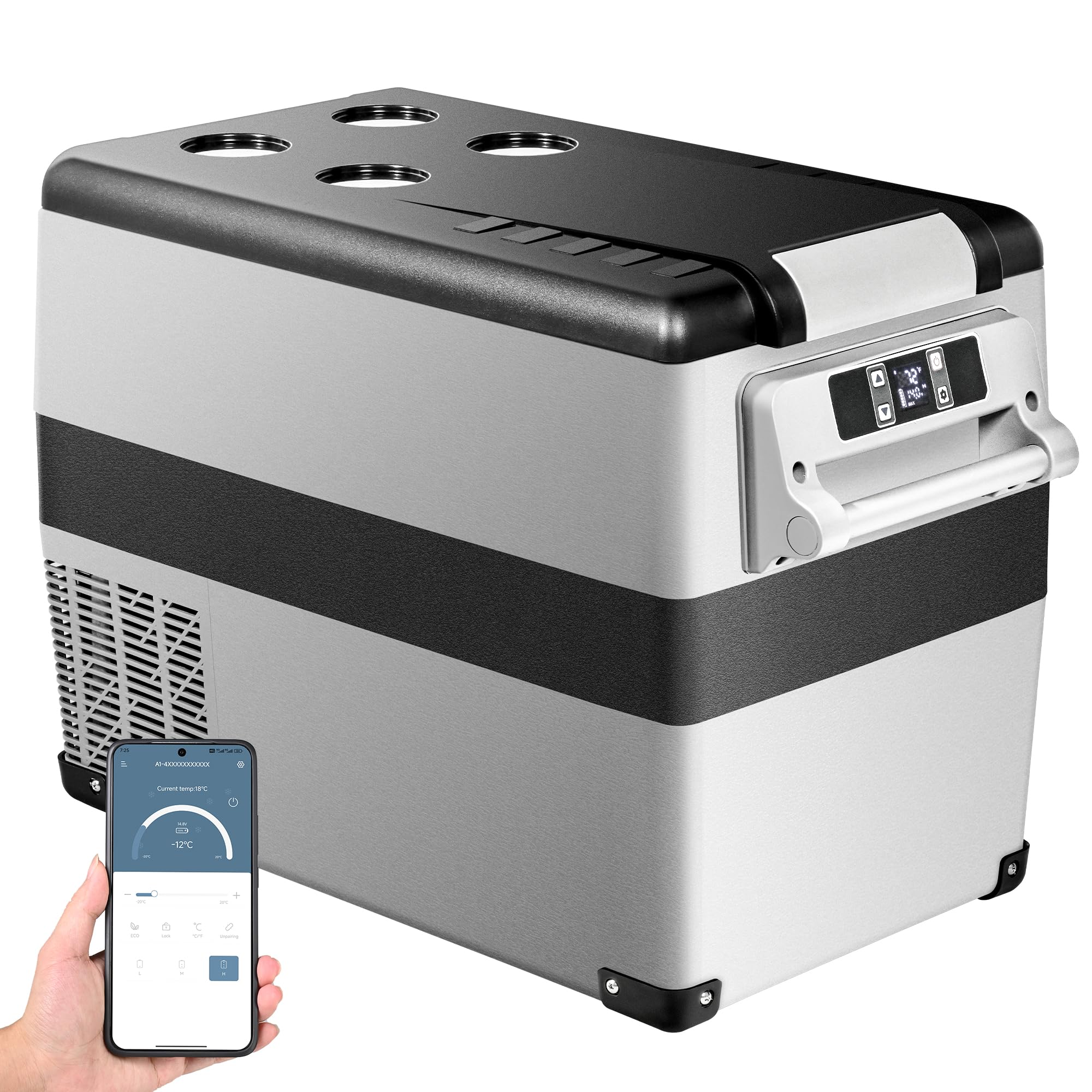 EKOJUCE 12 Volt Car Refrigerator Electric Cooler, 48 Quart(45L) Portable Refrigerator APP Control, 12V Fridge -4?-68?, Car Fridg