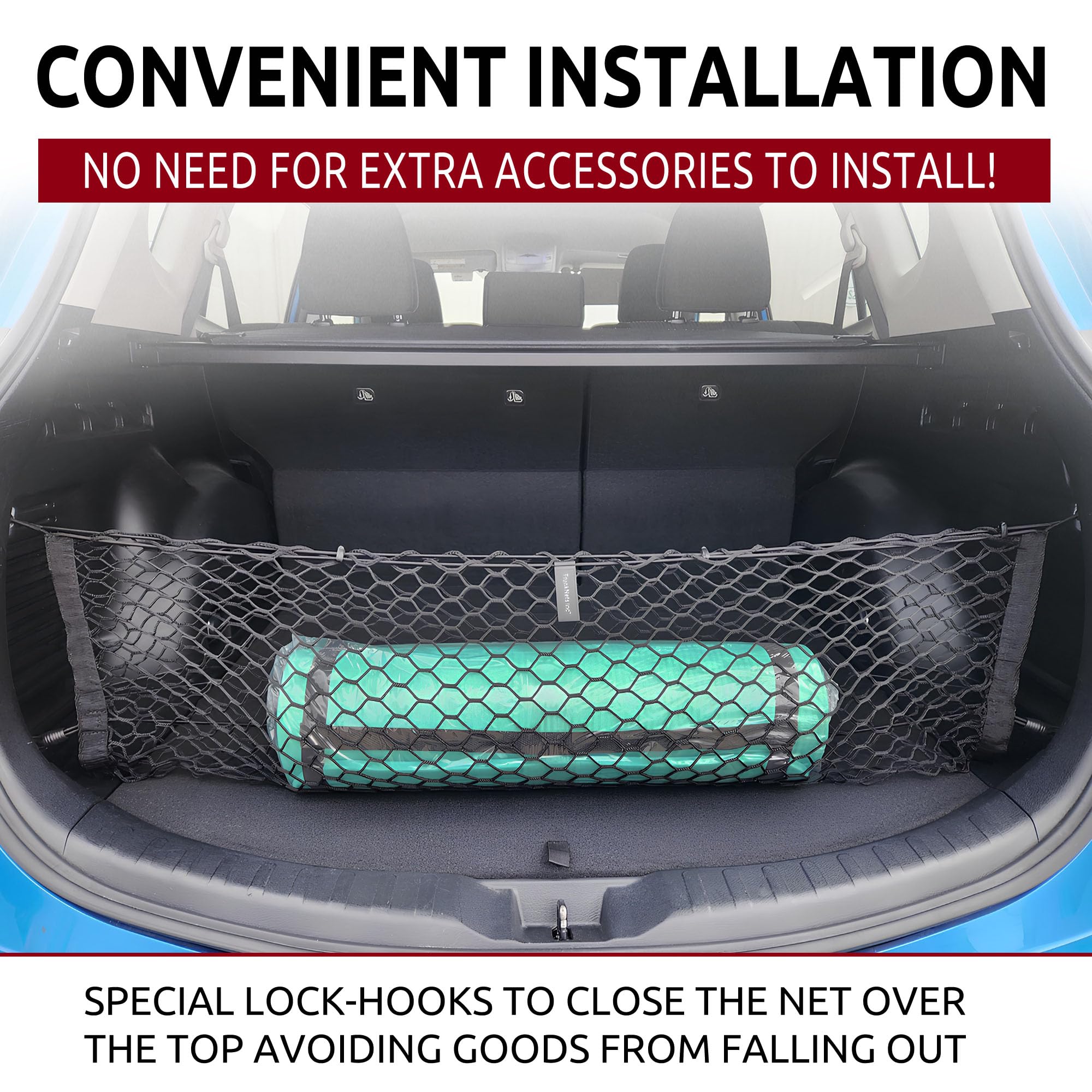 Envelope Style Trunk Mesh Cargo Net For Toyota Rav4 2013-2025, Automotive Exterior Accessories - Premium Car Storage Organizers,