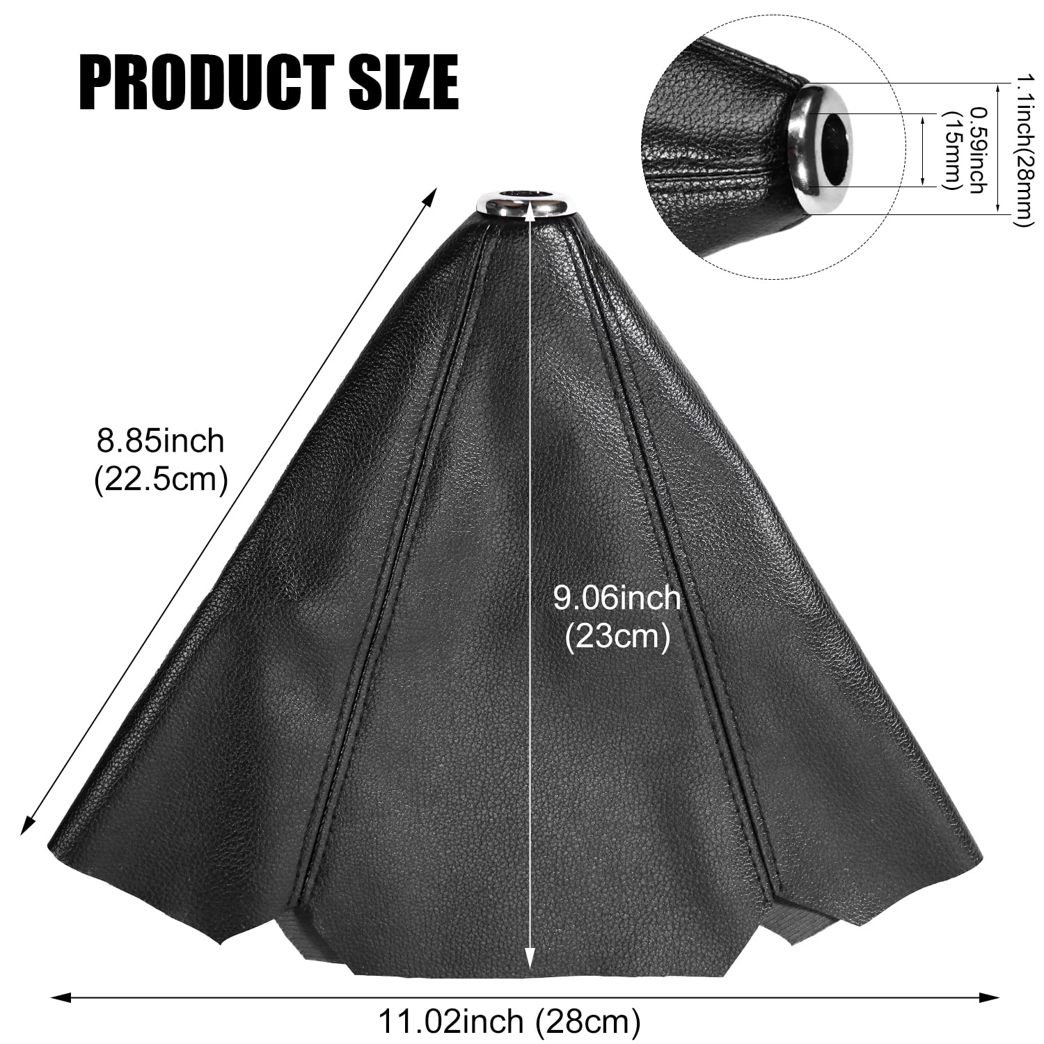 Qiang Kun Universal Car Shift Knob Dust Cover Black Pu Leather Manual/Auto Shifter Shift Boots Cover (Black)