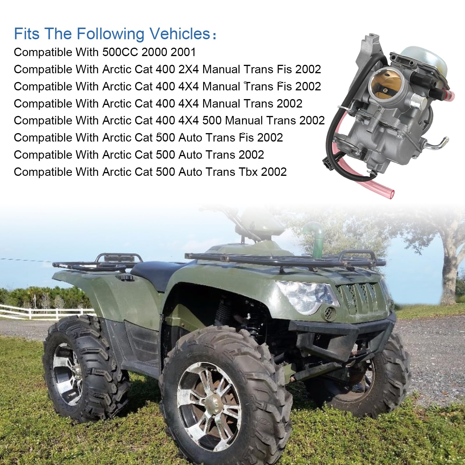 Radhlbniu 0470-449 Carburetor Compatible With Arctic Cat 400 500 2X4 4X4 Atv 2000-2002