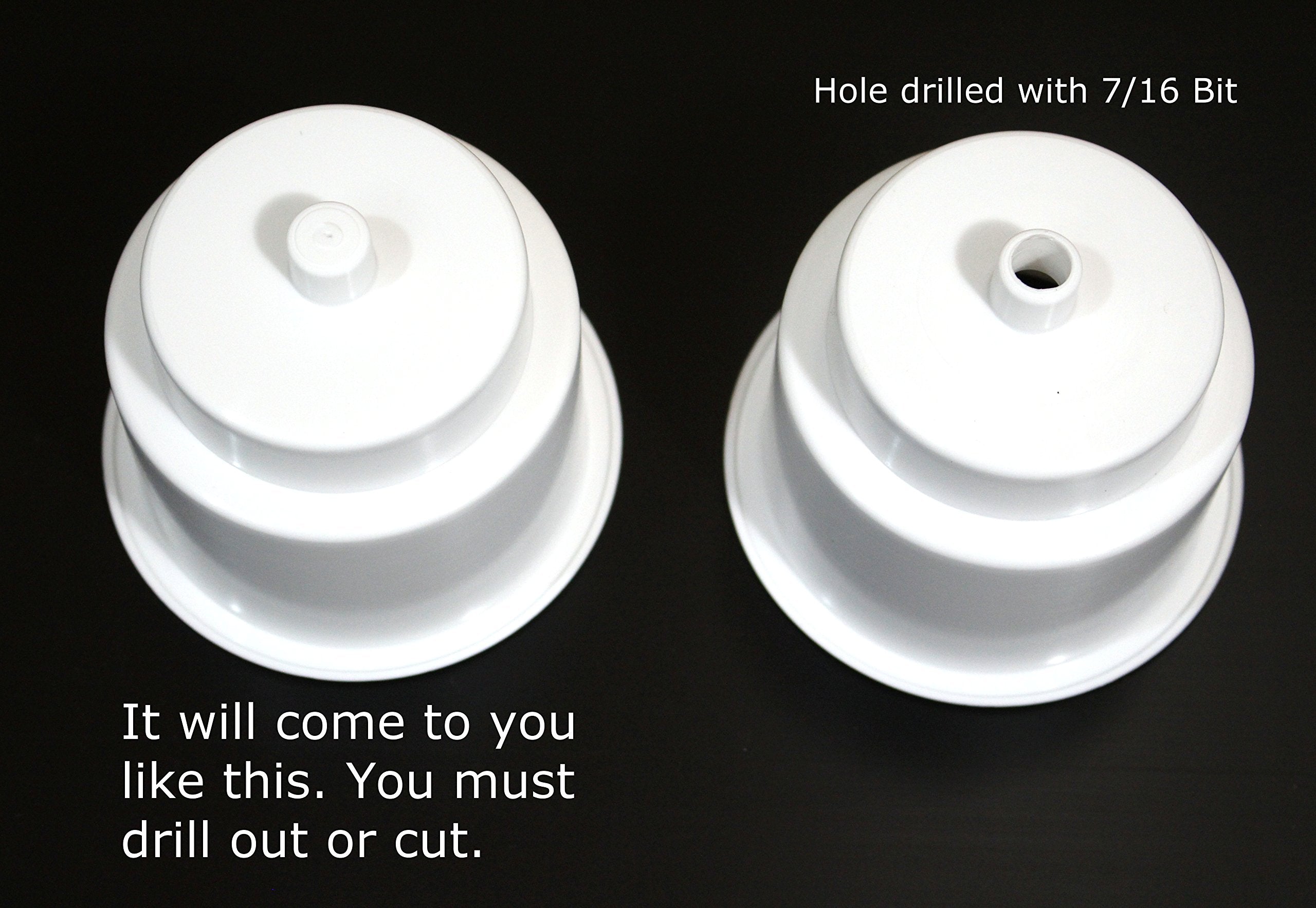 Jsp Manufacturing 3 5/8 Universal White Recessed Drop In Plastic Cup Drink Can Holder With Drain Hole For Furntiture Sofa Poker