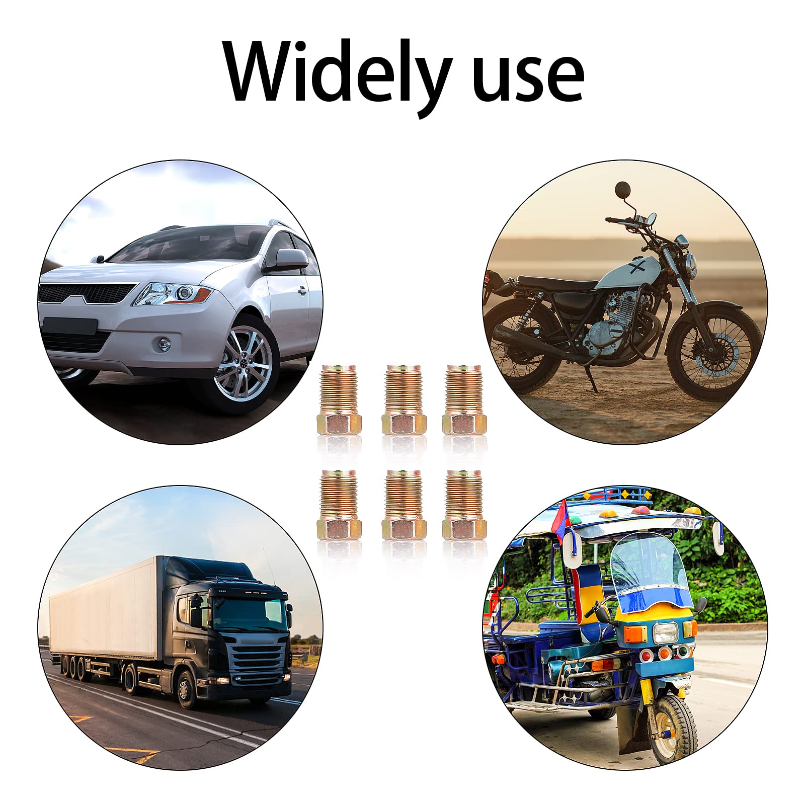 Thinp 10 Pieces Brake Line Fittings, 10 X 1 Mm Metric Brake Line Invert Flare Fittings Brake Line Fittings Assortment For 3/16 Inch Brake Line Tube