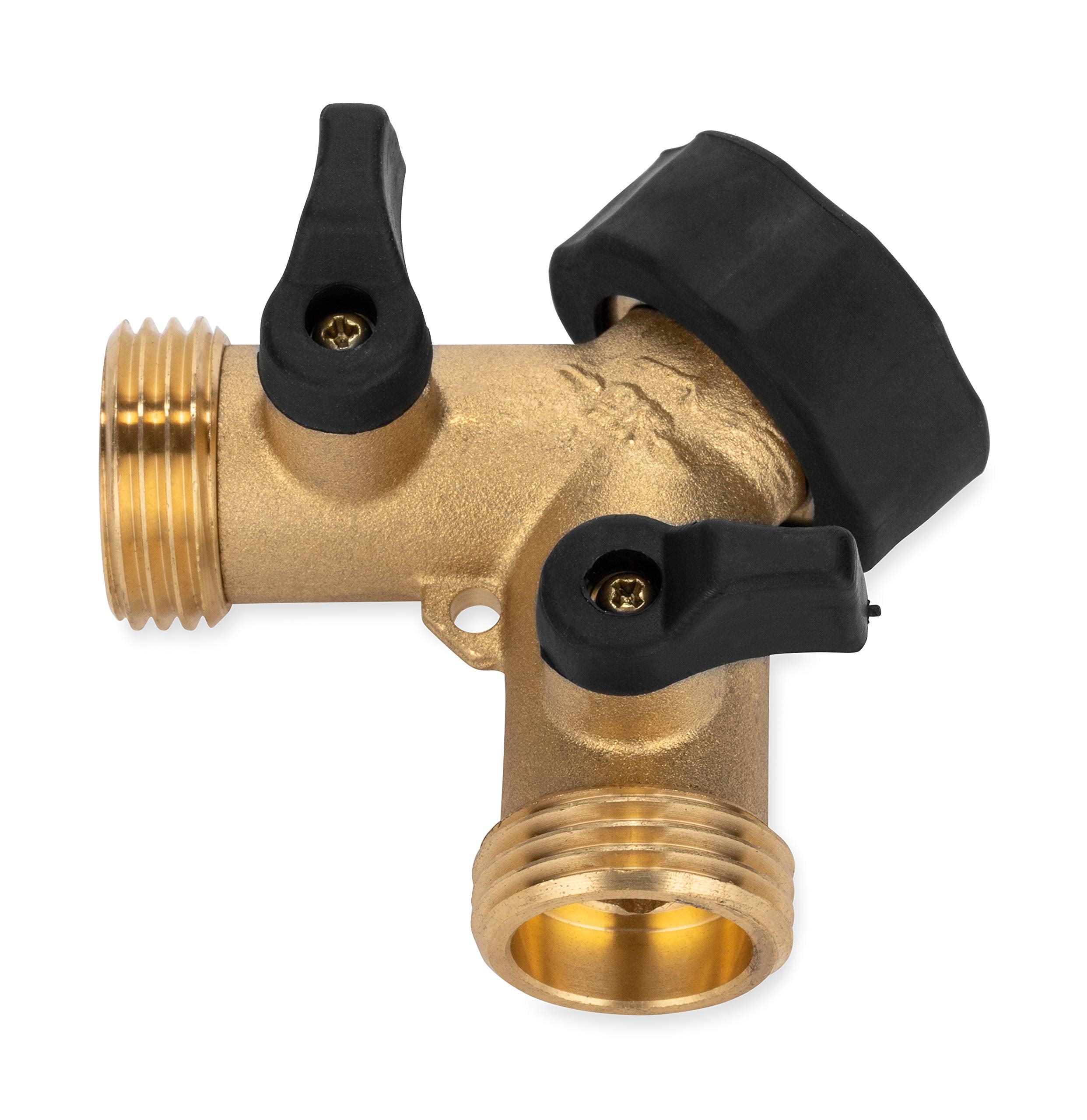 Camco Solid Brass Water Wye Valve- Easy Grip Valve Handles And Simple Water Hose Connection Csa Low Lead Certified - (20123)