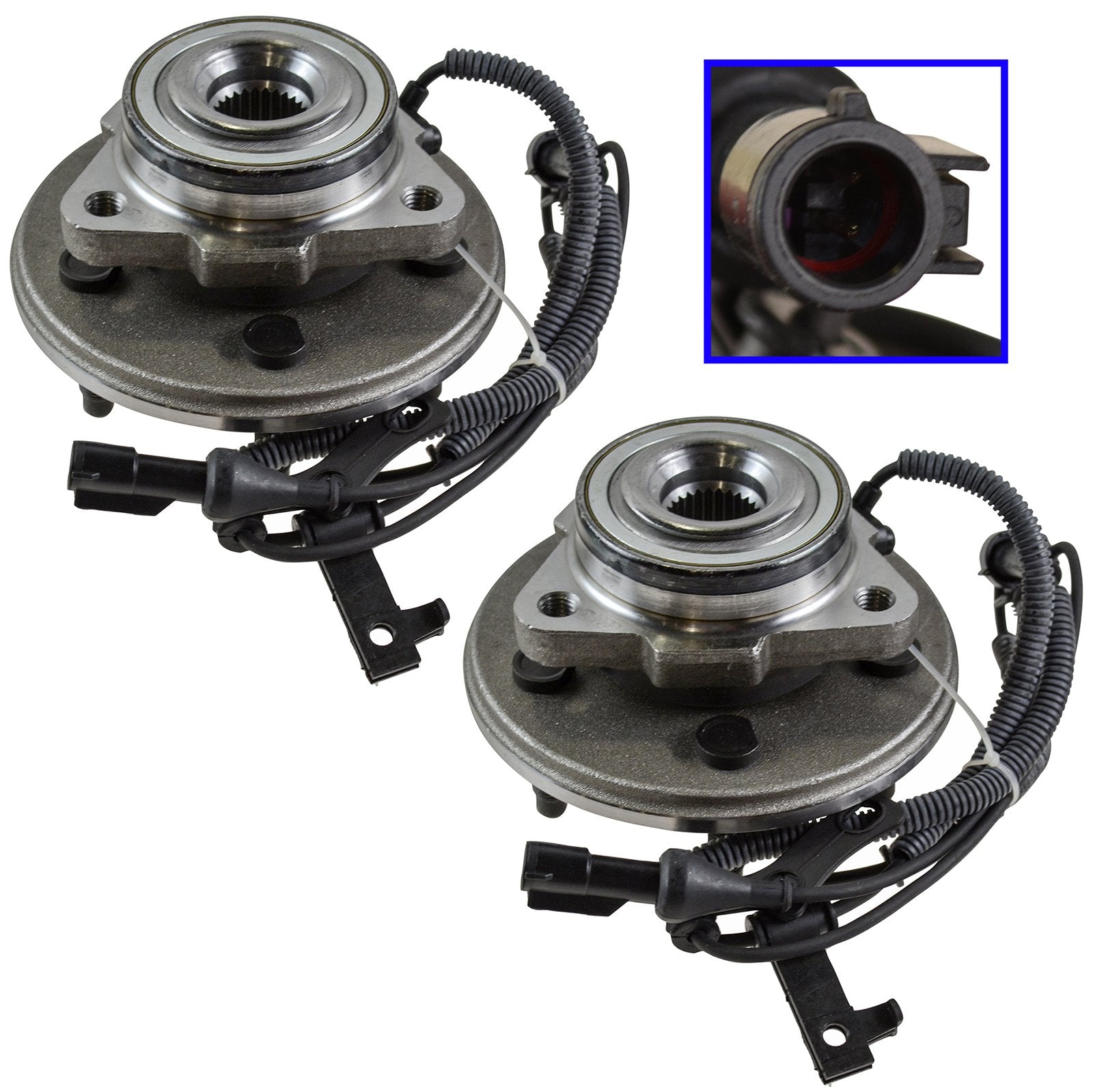 Trq Front Wheel Hub Bearings Assembly Set Compatible With 2006-2010 Ford Explorer 2007-2010 Explorer Sport Trac Mercury Mountain