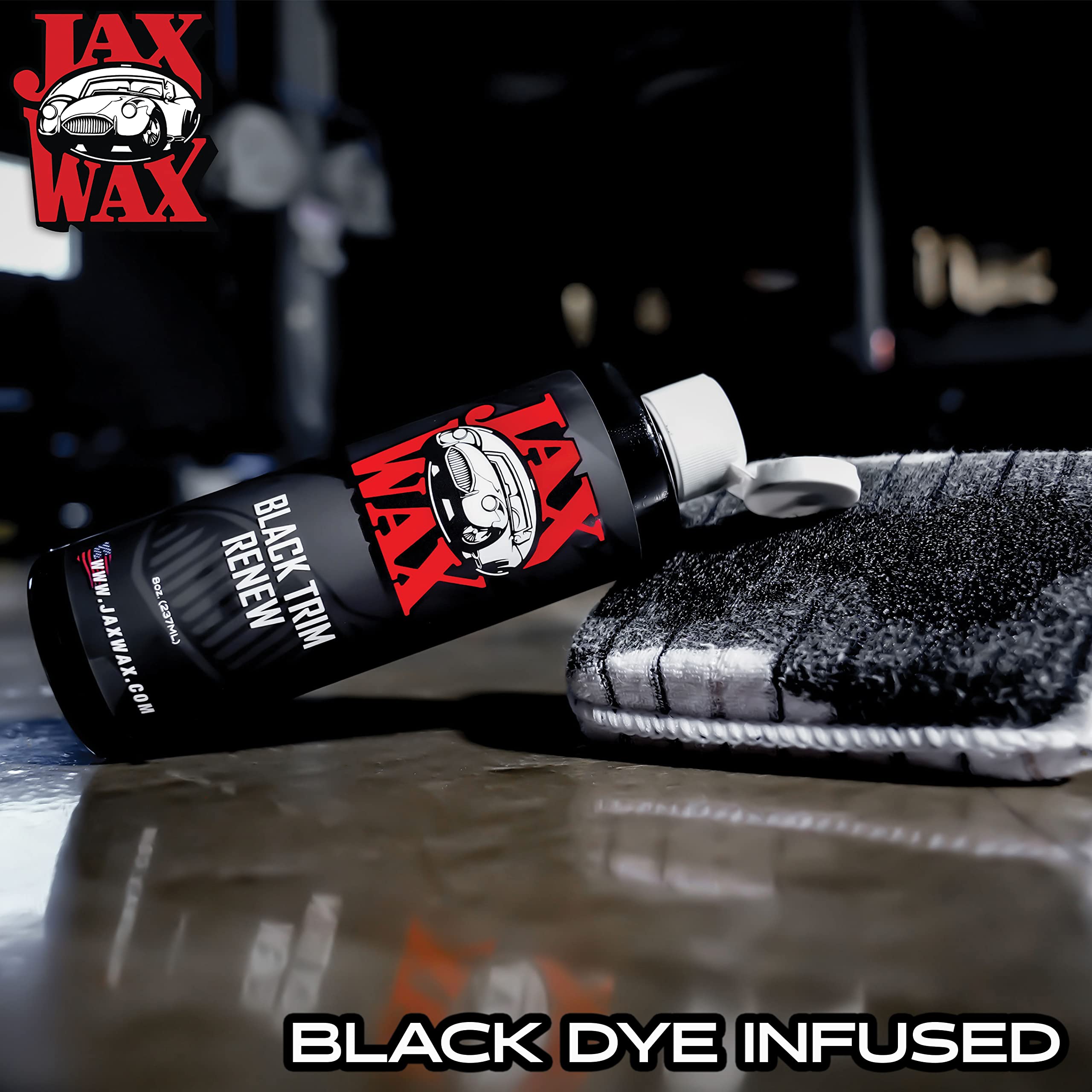 Jax Wax Black Trim Renew - Long-Lasting Car Trim Restorer and Refurbisher - Restore Faded Plastic Trim for a Like-New Condition - 8oz Bottle