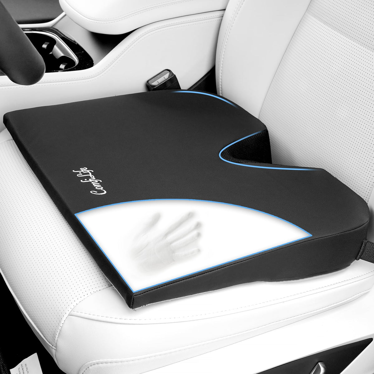 Comfilife Car Seat Cushion-Premium Wedge 100% Polyurethane Foam Car Cushions For Driving-Auto Seat Cushion-Back & Sciatica Pain 