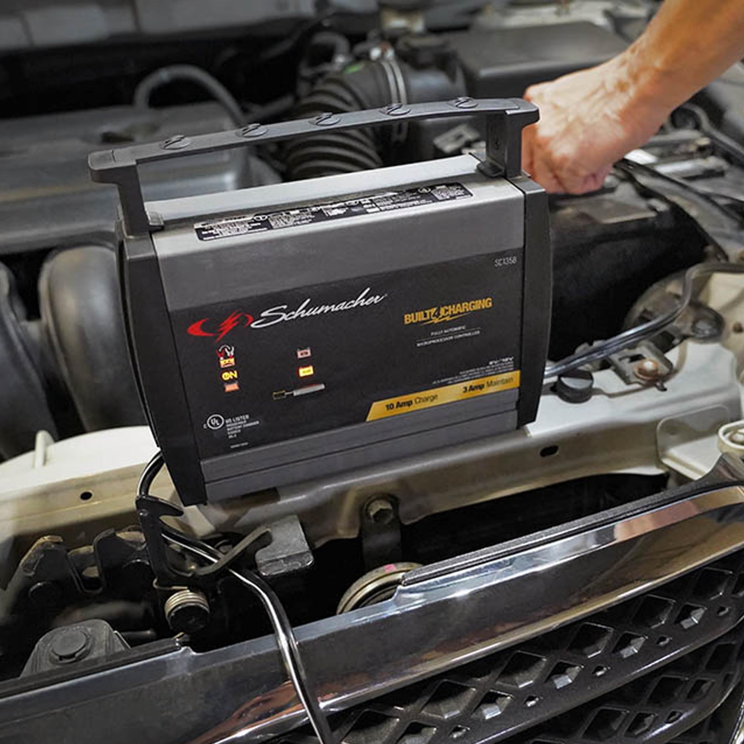 Schumacher Electric Battery Charger And Maintainer, Sc1358, 3-In-1, Fully Automatic, 10 Amps, 6 Volt, 12 Volt, For Motorcycle, L