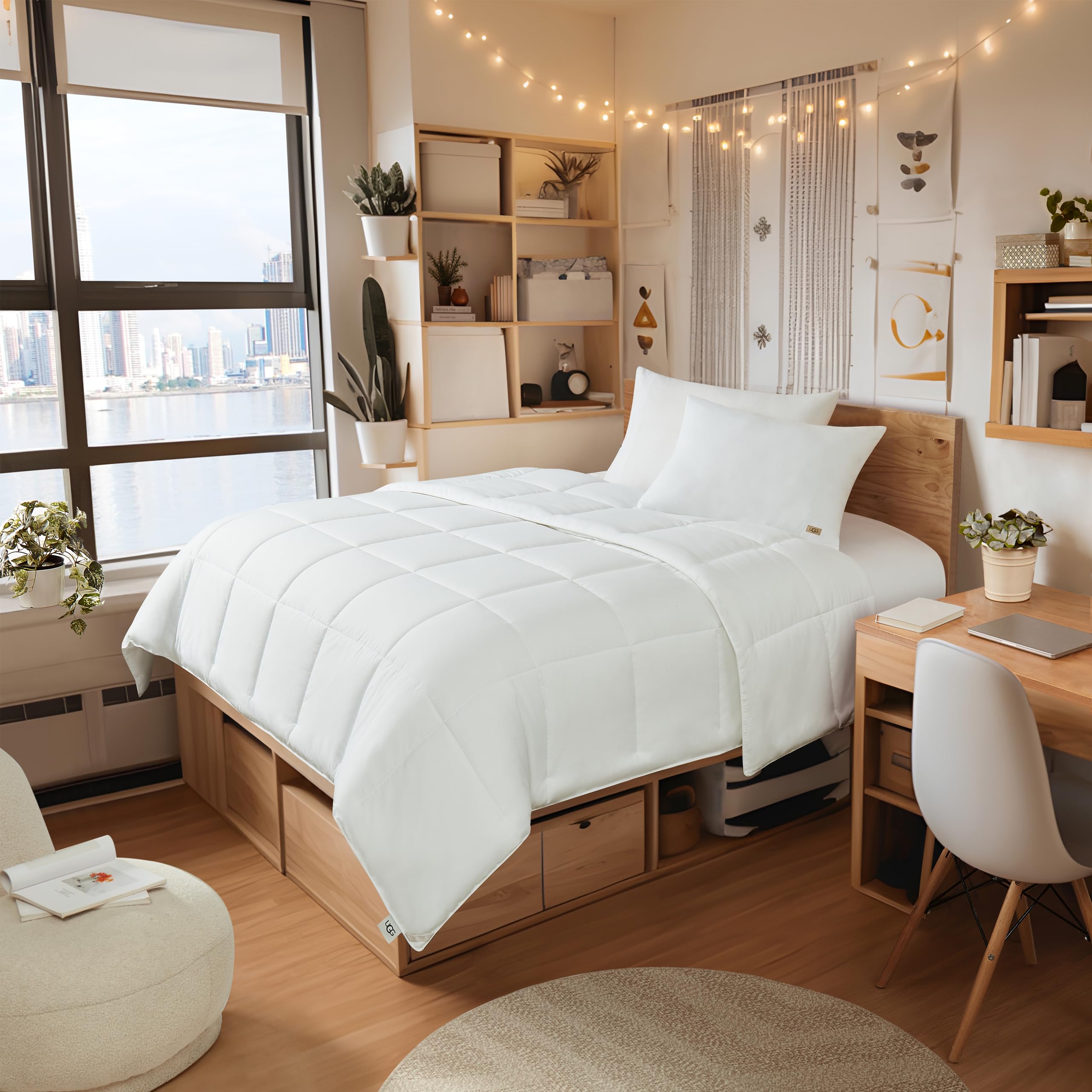 Ugg 23741 Danielle Twin Basic Comforter Luxurious Comfy Reversible Durable Wrinkle Resistant Fluffy Soft Premium Polyester Fill