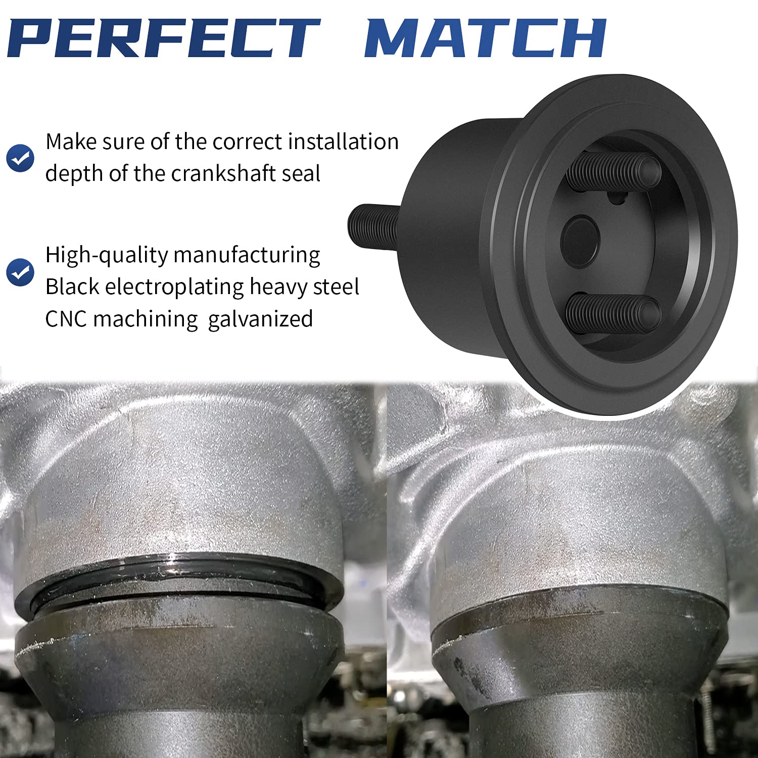 303-1509 & 303-1509-01 6.7L Front Crankshaft Seal Installer Tool, Fits for 2011-2021 Ford Super Duty F-250/350 /450/550, 6.7L Po