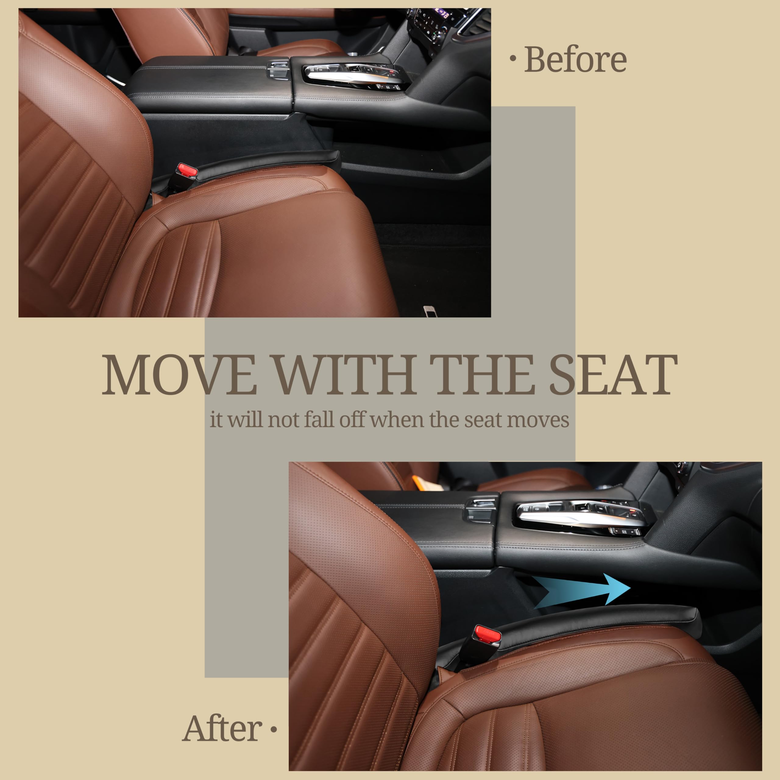 Axutous Leather Car Seat Gap Filler Universal For Car Suv Truck Fit Organizer Fill The Gap Between Seat And Console Stop Things