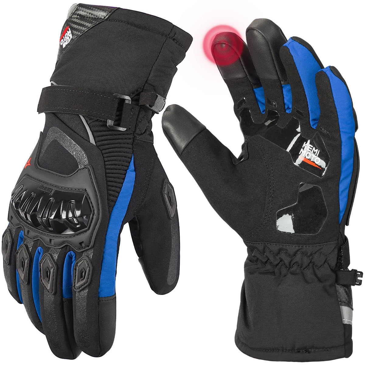 Kemimoto Winter Motorcycle Gloves, Rainproof Riding Gloves With Touchscreen, Motorcycle Winter Gloves For Men, Warm Motorcycle G