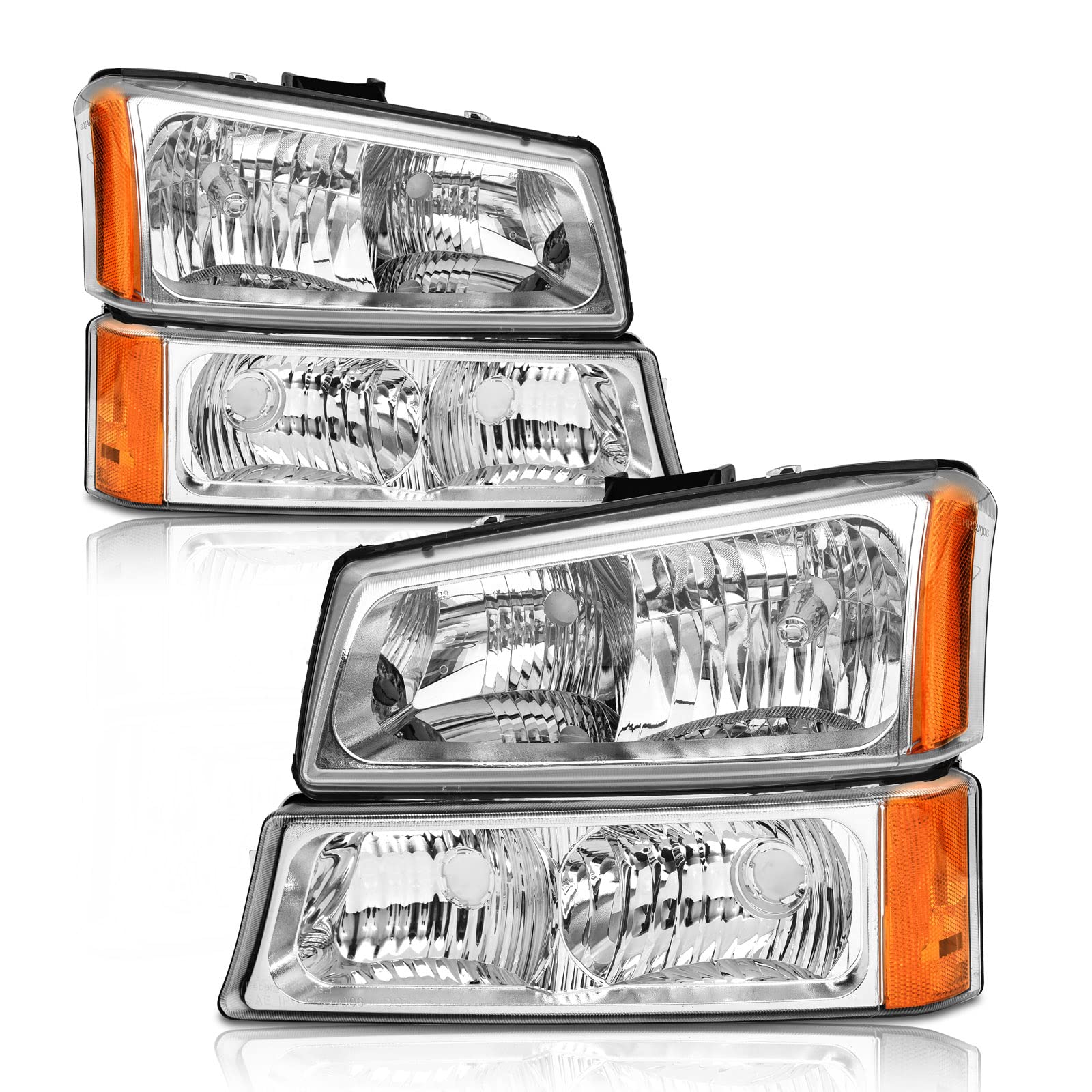 Axlaha 2003 2004 2005 2006 Chevy Silverado Headlights Assembly For 03 04 05 06 Chevy Silverado Avalanche 1500/2500/3500 Chrome H