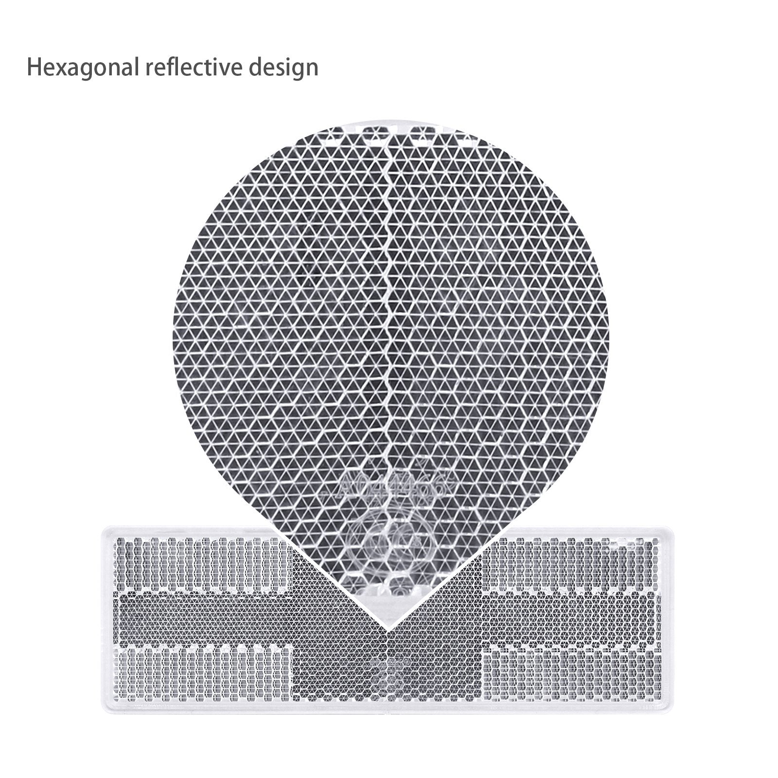 12Pcs Plastic Rectangular Stick-on Reflector Sticker (White/12Pcs, 5.91 x 1.97 in)