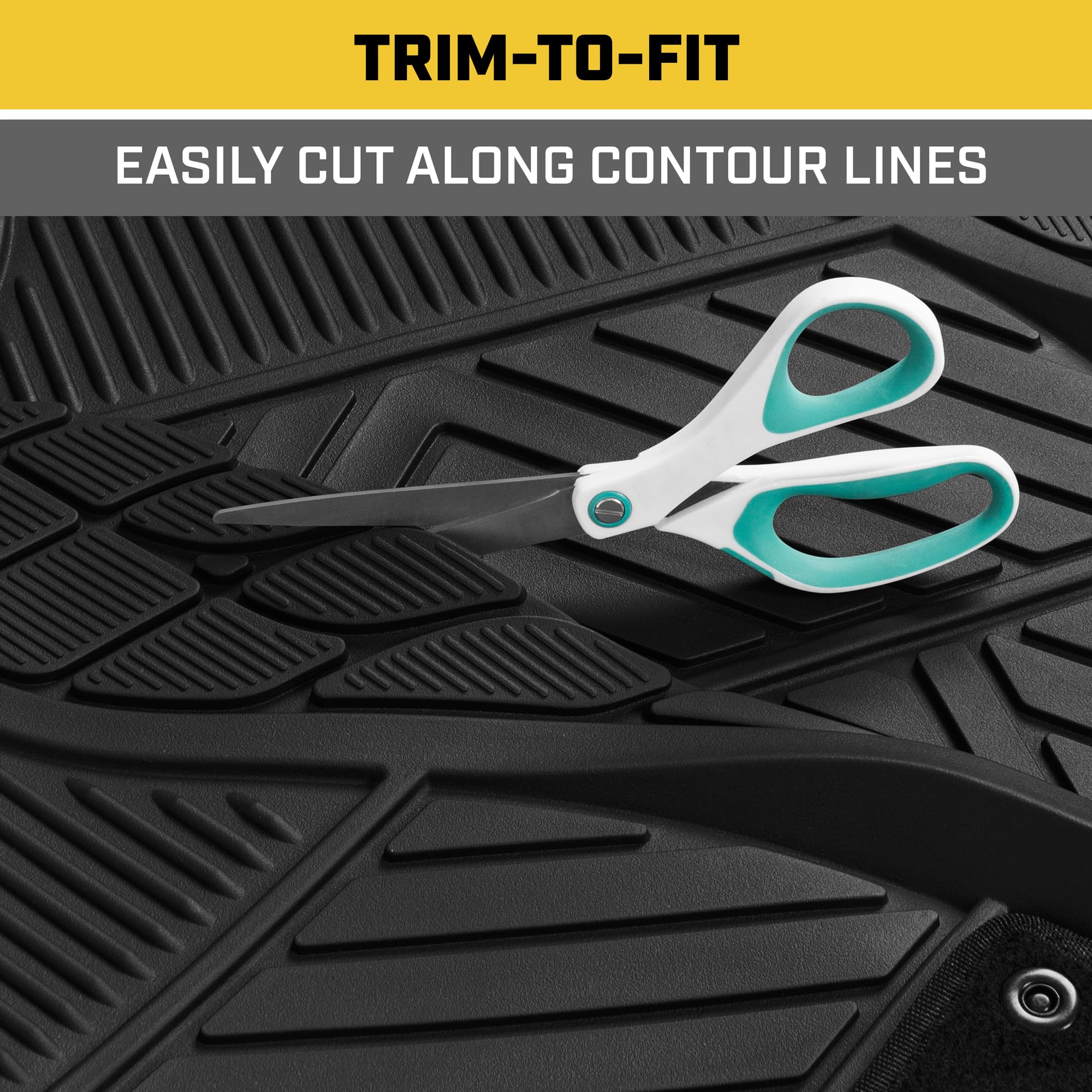 Cat Detachable Deep Dish Car Floor Mats for Auto Rubber w/ Removable Carpet Liner - Easy-Clean Automotive Floor Liners Heavy Dut