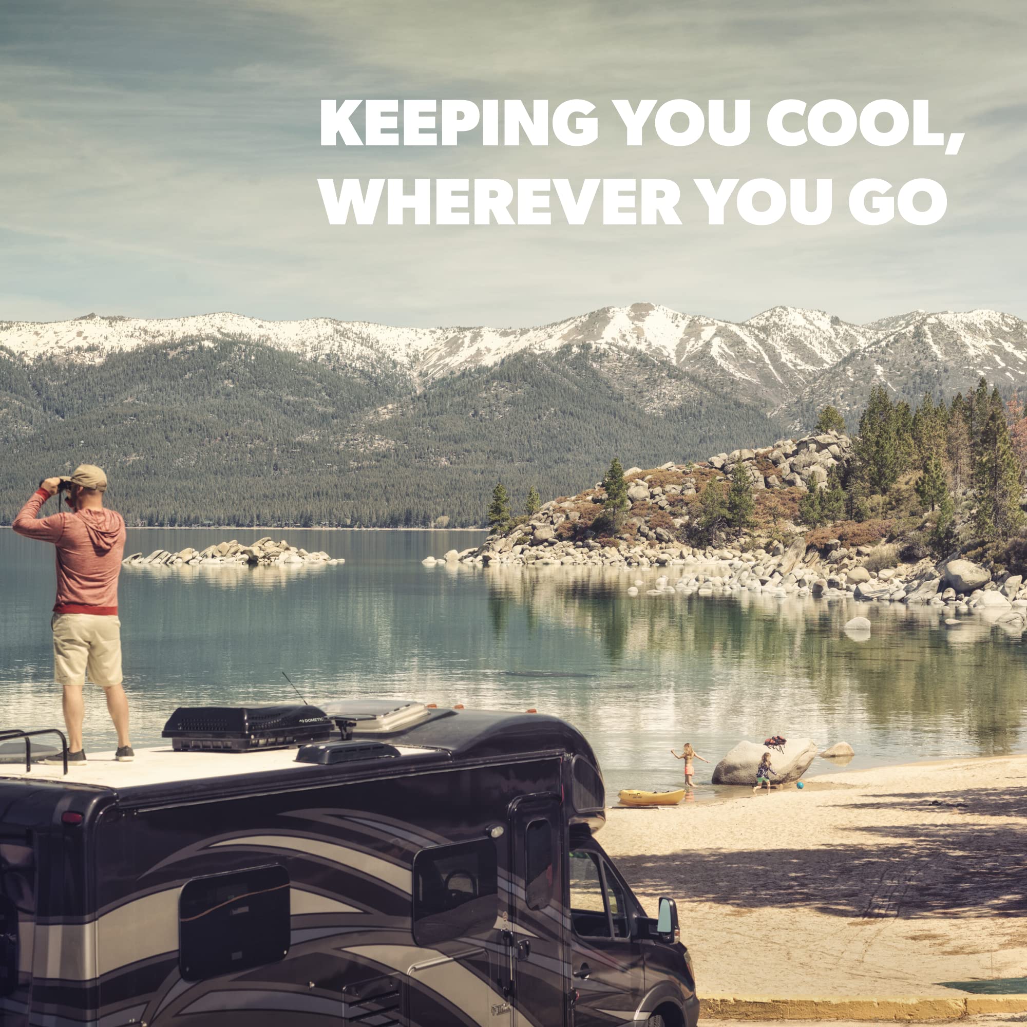 Dometic Penguin Ii Rooftop Air Conditioner - Low Profile Single Or Multi-Zone Ac Unit For Rvs - 15K Btu, Ducted Or Non-Ducted Application W/Rib-Reinforced Base Pan And R410A Refrigerant-White