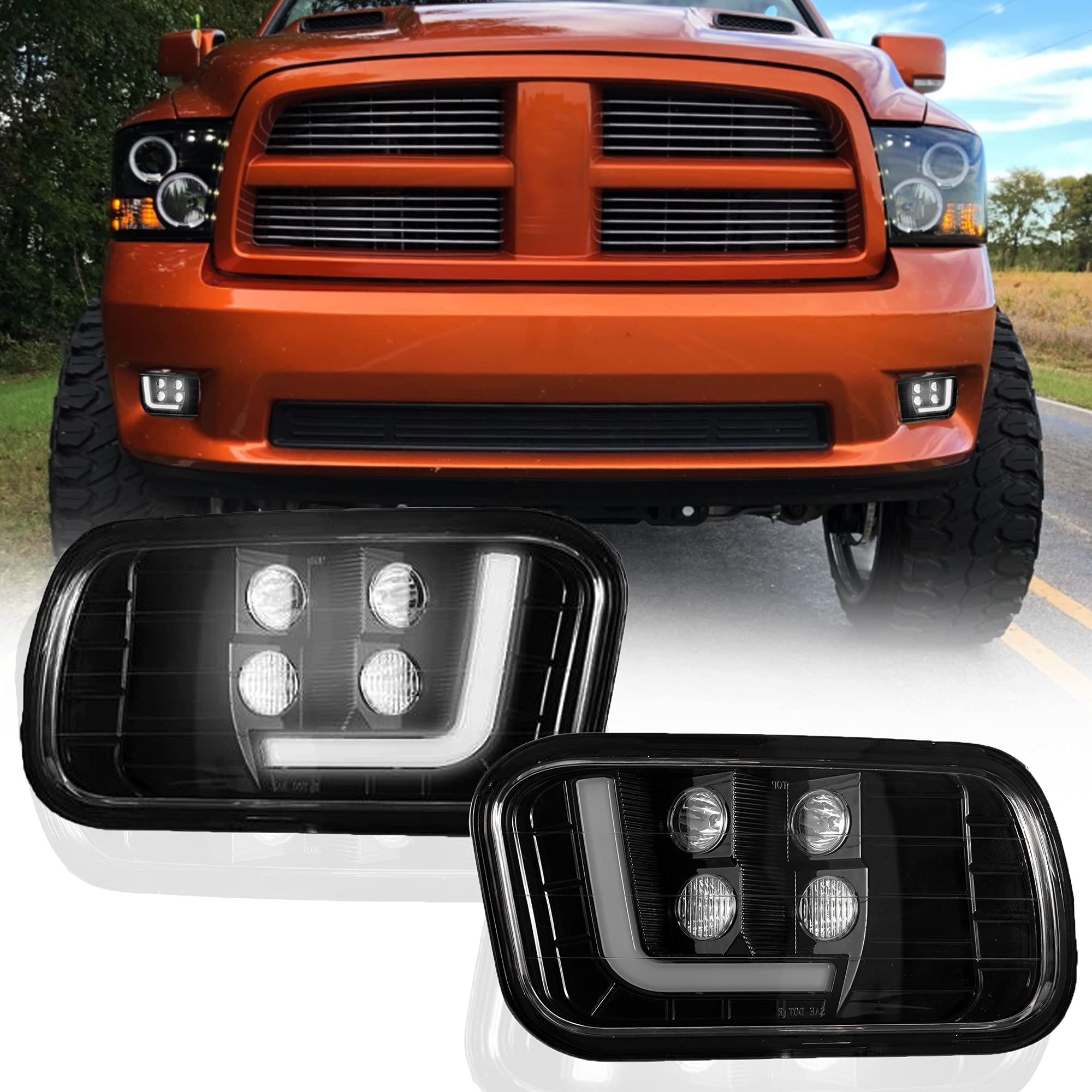Led Fog Light With Daytime Running Light For Dodge Ram 2009-2012 1500, 2010-2017 2500/3500 Driving Fog Lamps Assembly Pickup Truck