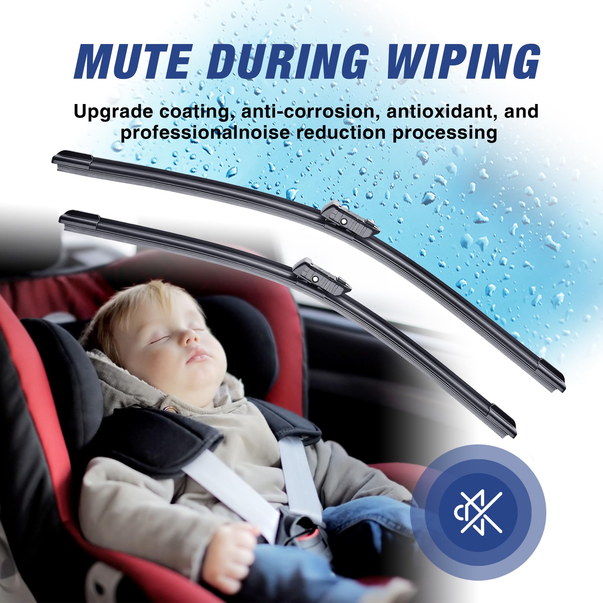 22''+22'' Wiper Blades Replacement For Chevy Silverado/Gmc Sierra 2014 2015 2016 2017 2018 (Set Of 2) Quiet And Durable Stable A