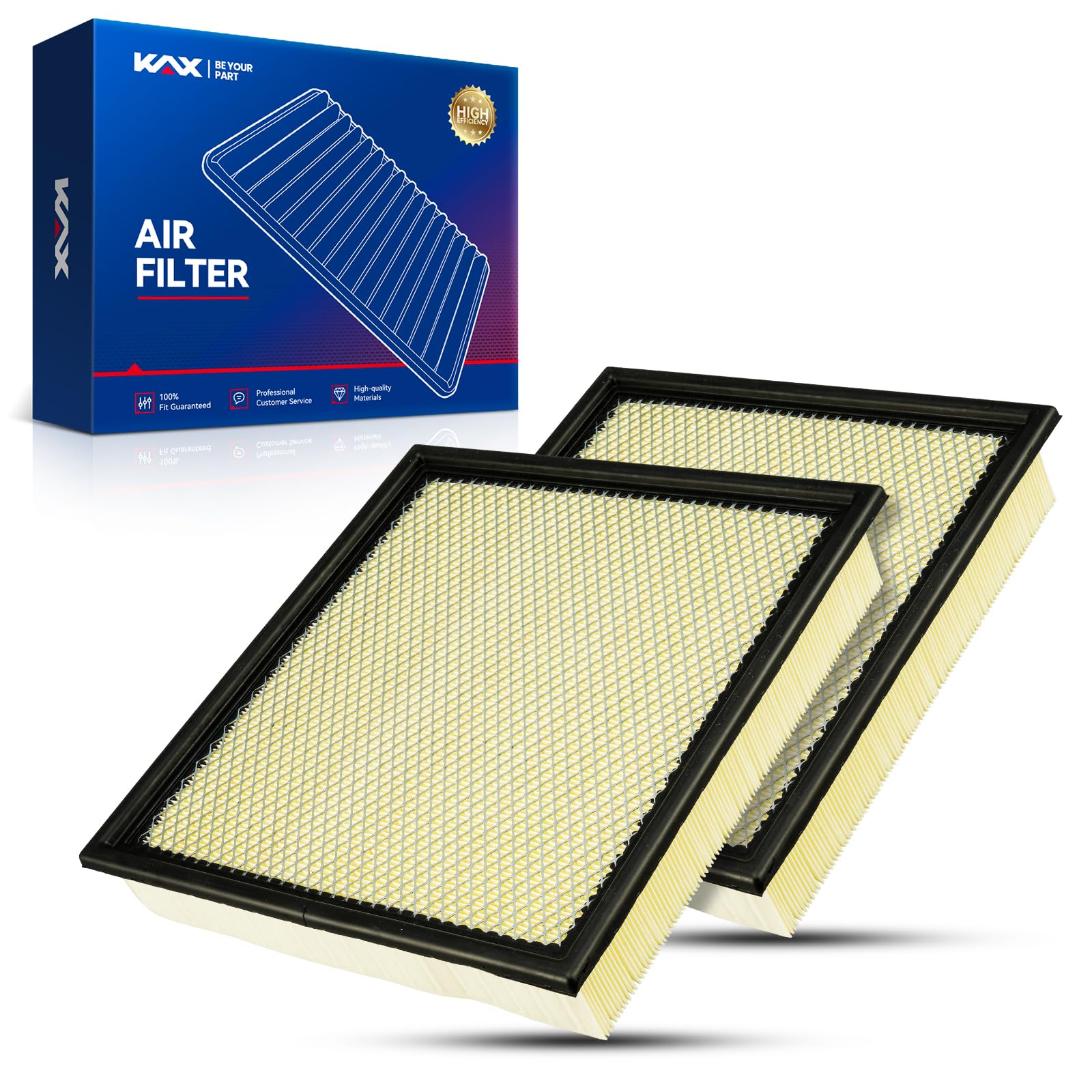 KAX Engine Air Filter, CA12665 Replacement for Ford F-250/ F-350 Super Duty 2020-2024, F-550/ F-450 Super Duty 2020-2023, 2 PACK