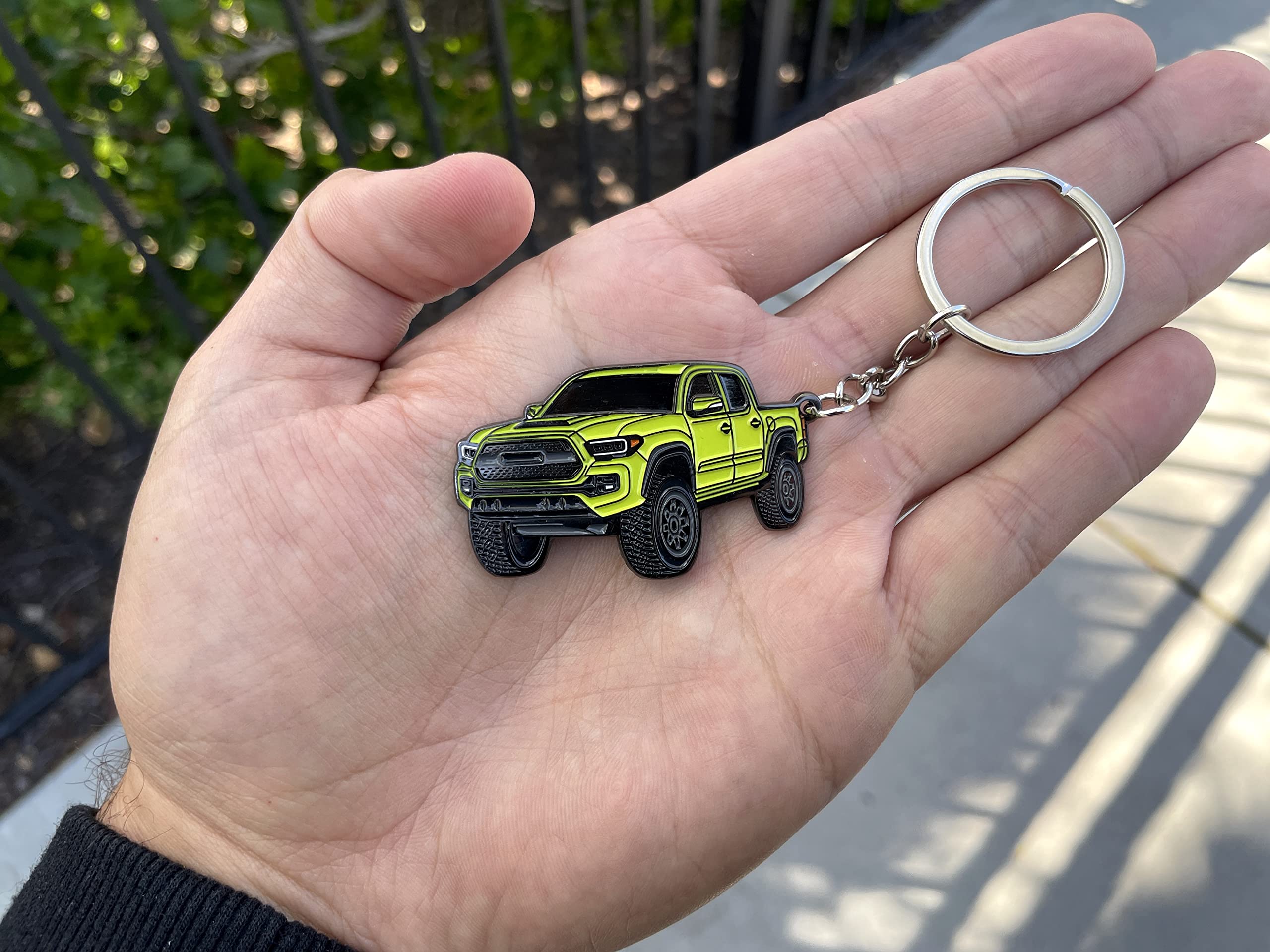 Four Wheel Beast Tacoma Keychain - Tacoma Accessories 2016-2022 Mods Cool Key Chain Fob Cover 3Rd Gen Toy Truck (Lime)