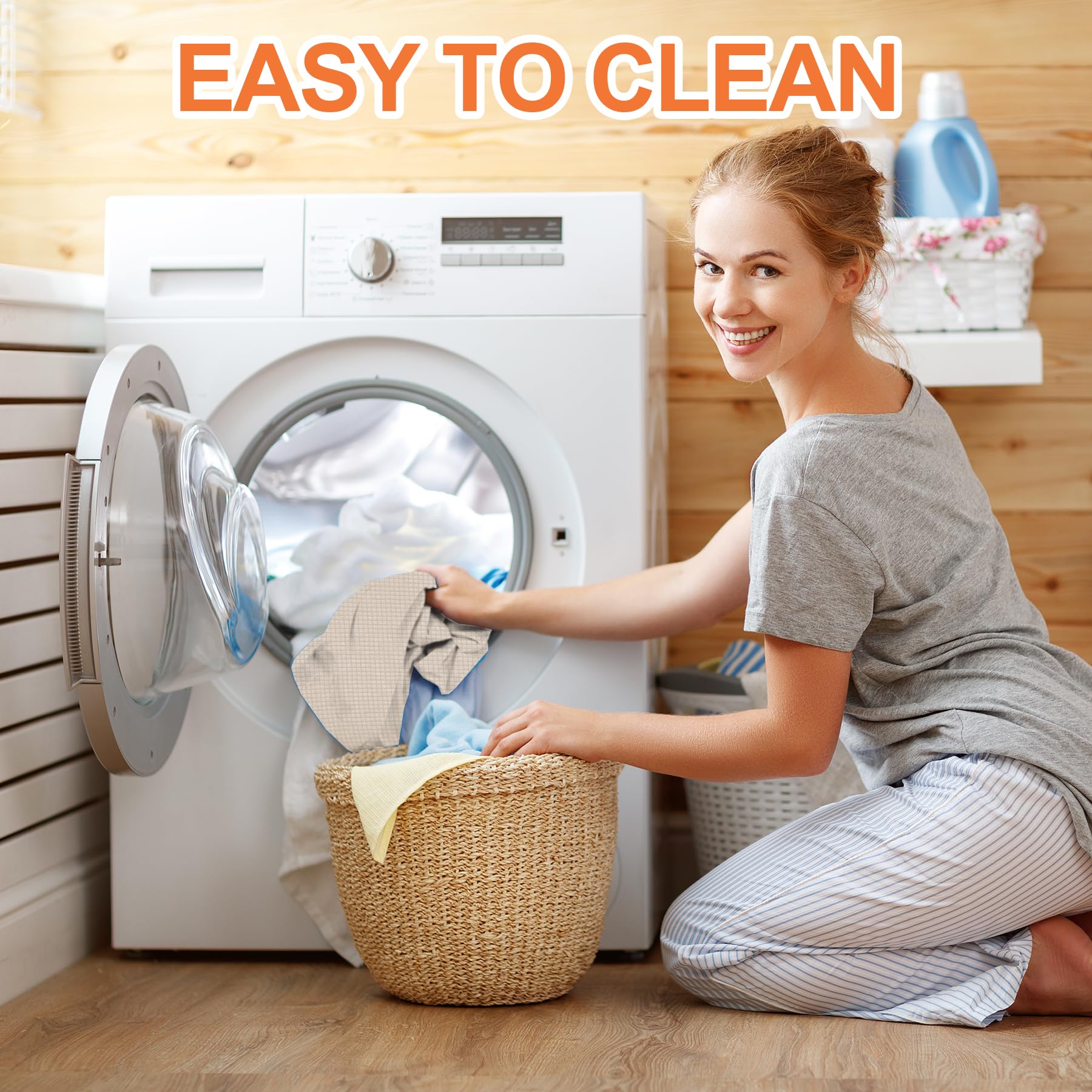 Fuangui Rv Dinette Cushion Cover Stretch Camper Booth Seats Replacement Washable Sofa Furniture Protector (Beige, 1 Bench & 1 Ba