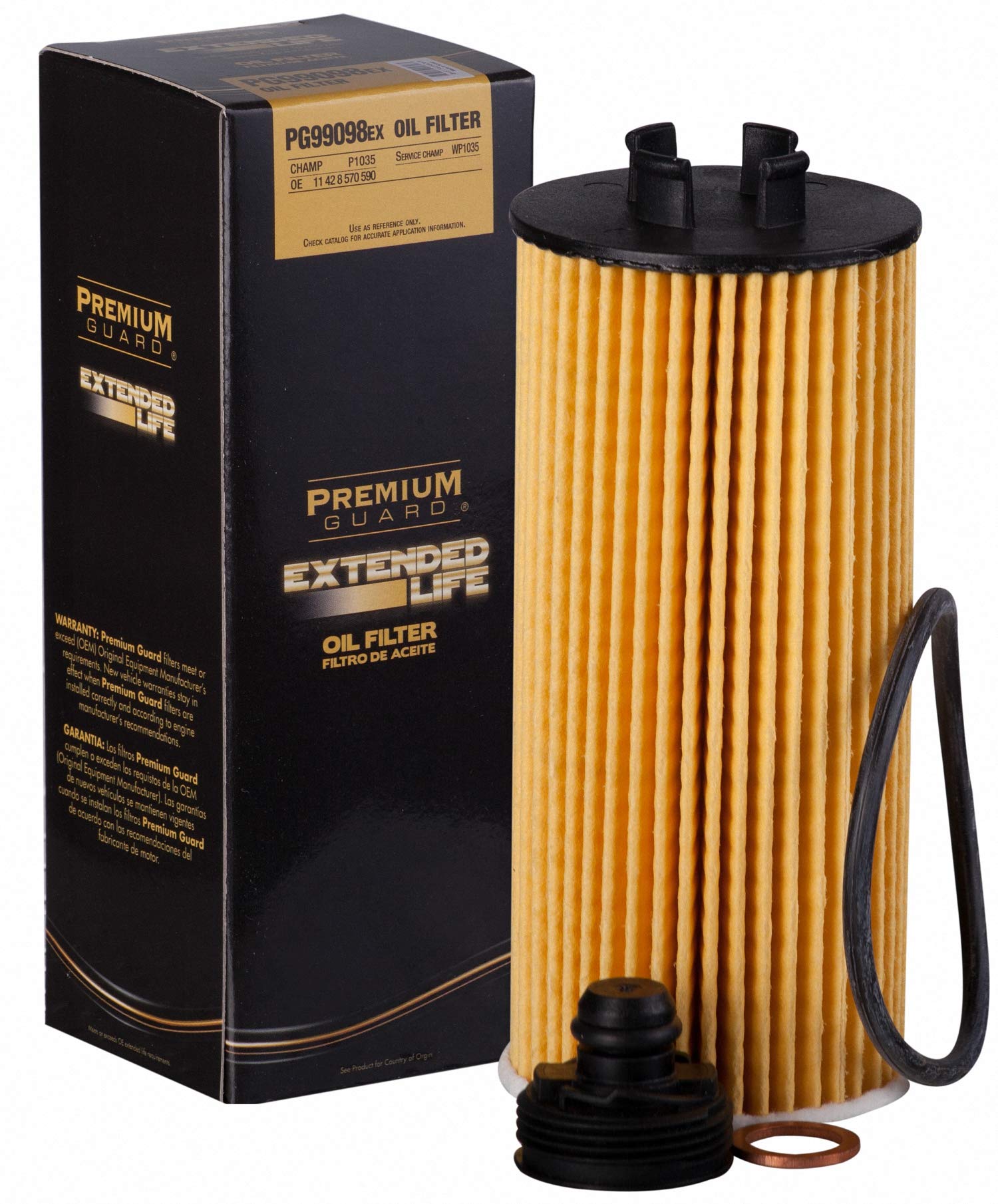 PG99098EX Extended Life Oil Filter up to 10,000 Miles | Fits 2023-16 BMW X1, 2019 X2, 2020-14 i8, 2018-14 220i, 2019-14 Mini Cooper, 2019-17 Countryman, Clubman, 2022-20 Karma Revero, 2023-22 GS-6