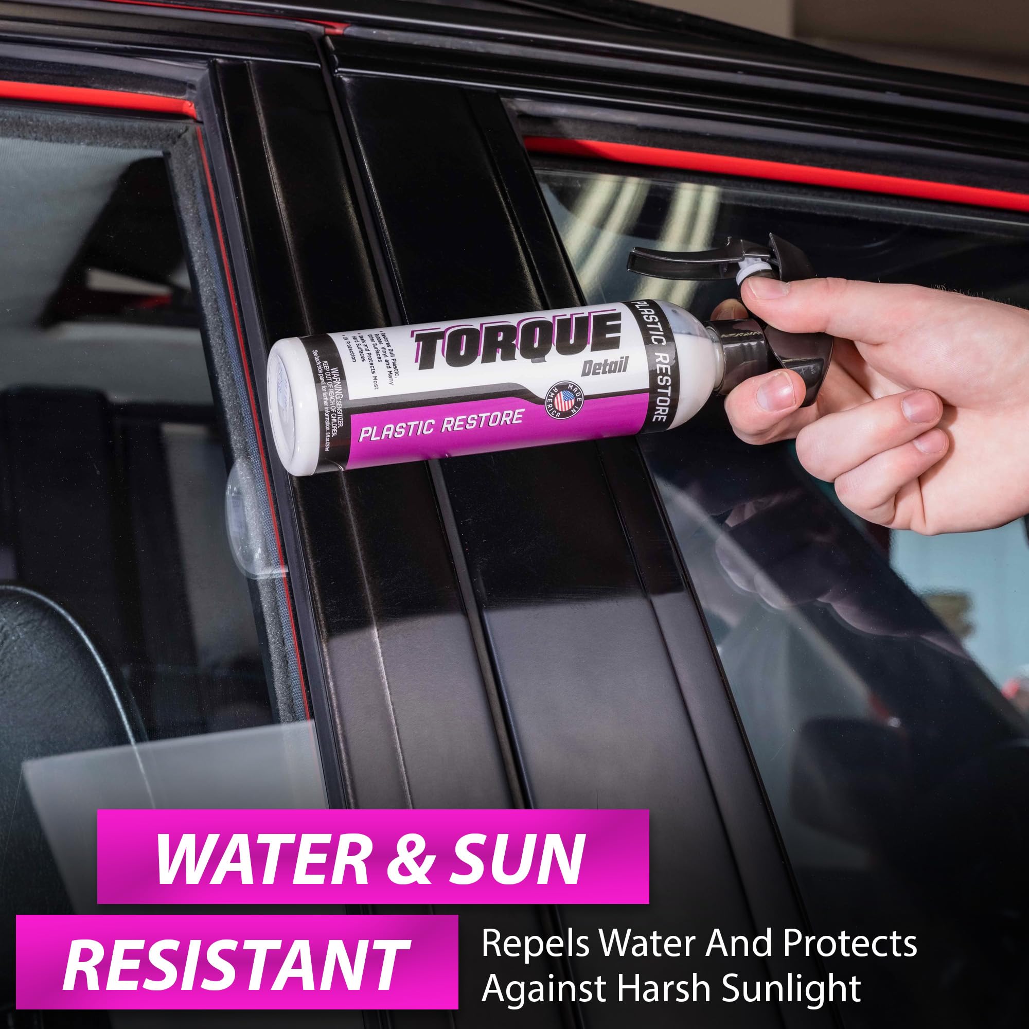 Torque Detail Plastic & Trim Restorer Spray - Restores, Shines & Protects Plastic, Vinyl & Rubber Surfaces With Molecular Restor