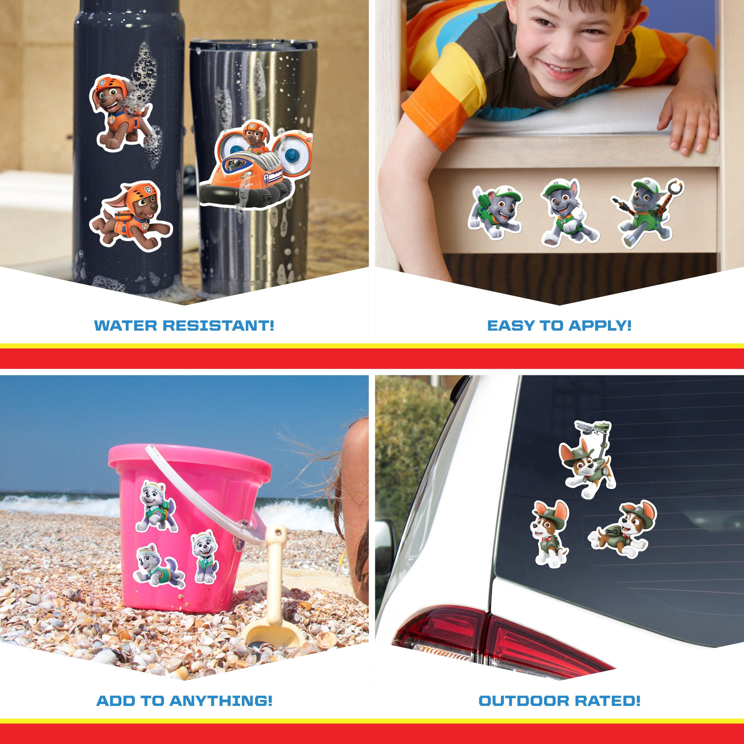 Paw Patrol Decals - Set Of 12 Rocky Zuma Tracker Everest Vinyl Stickers For Kids And Adults - Vinyl Decals For Laptop, Tumbler,