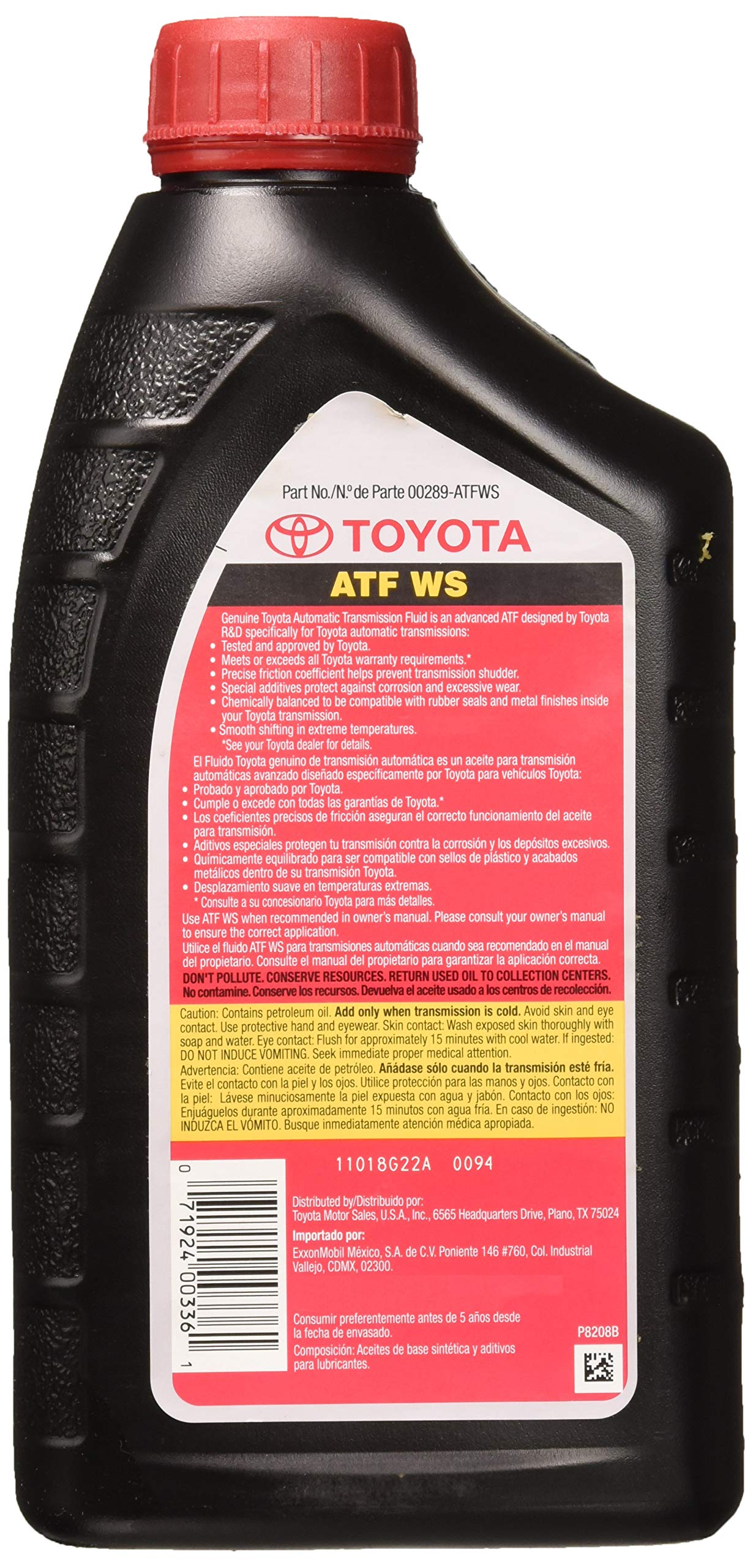Toyota 00289-Atfws Automatic Transmission Fluid, 192 Ounces, 6 Pack