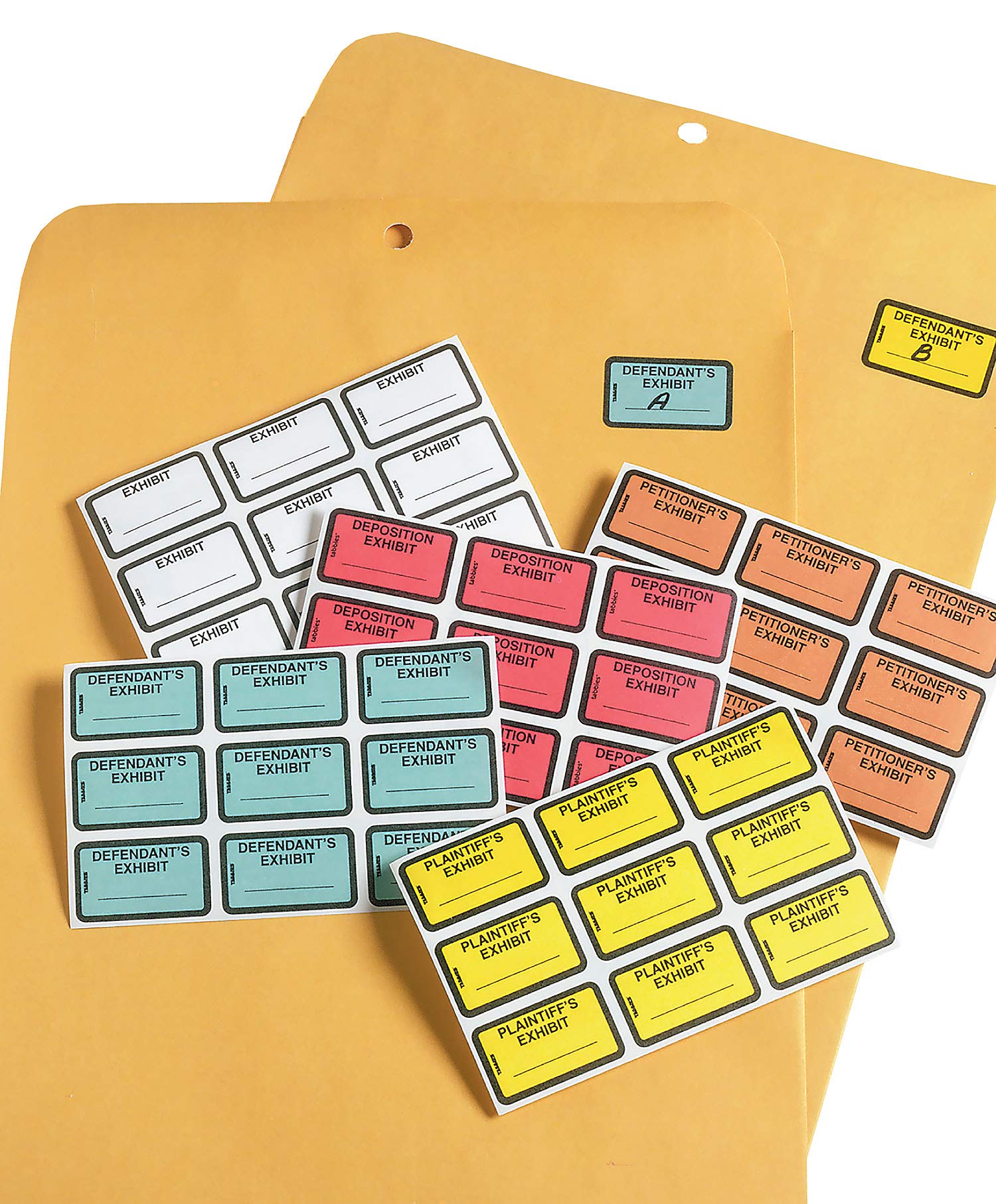 Tabbies Legal Exhibit Labels, Label: 1-5/8''W X 1''H, Sheet: 5-1/4''W X 3-1/4''H, Yellow, Defendant'S Exhibit'' 252 Labels/Pack