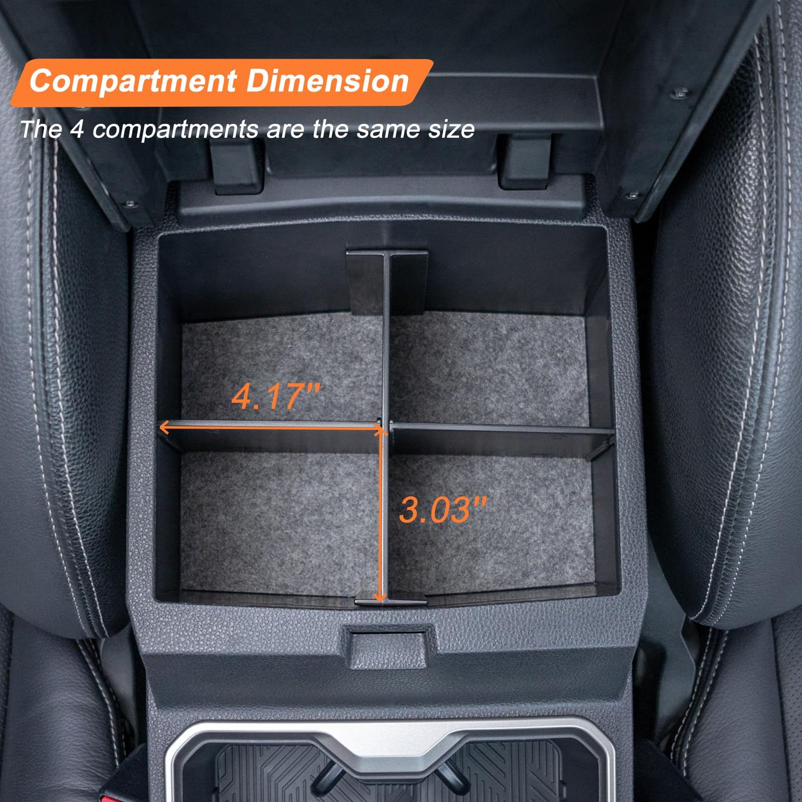 JKCOVER Compatible with 2024 2025 Toyota Tacoma Center Console Divider Organizer Secondary Storage Insert Armrest Accessories AB