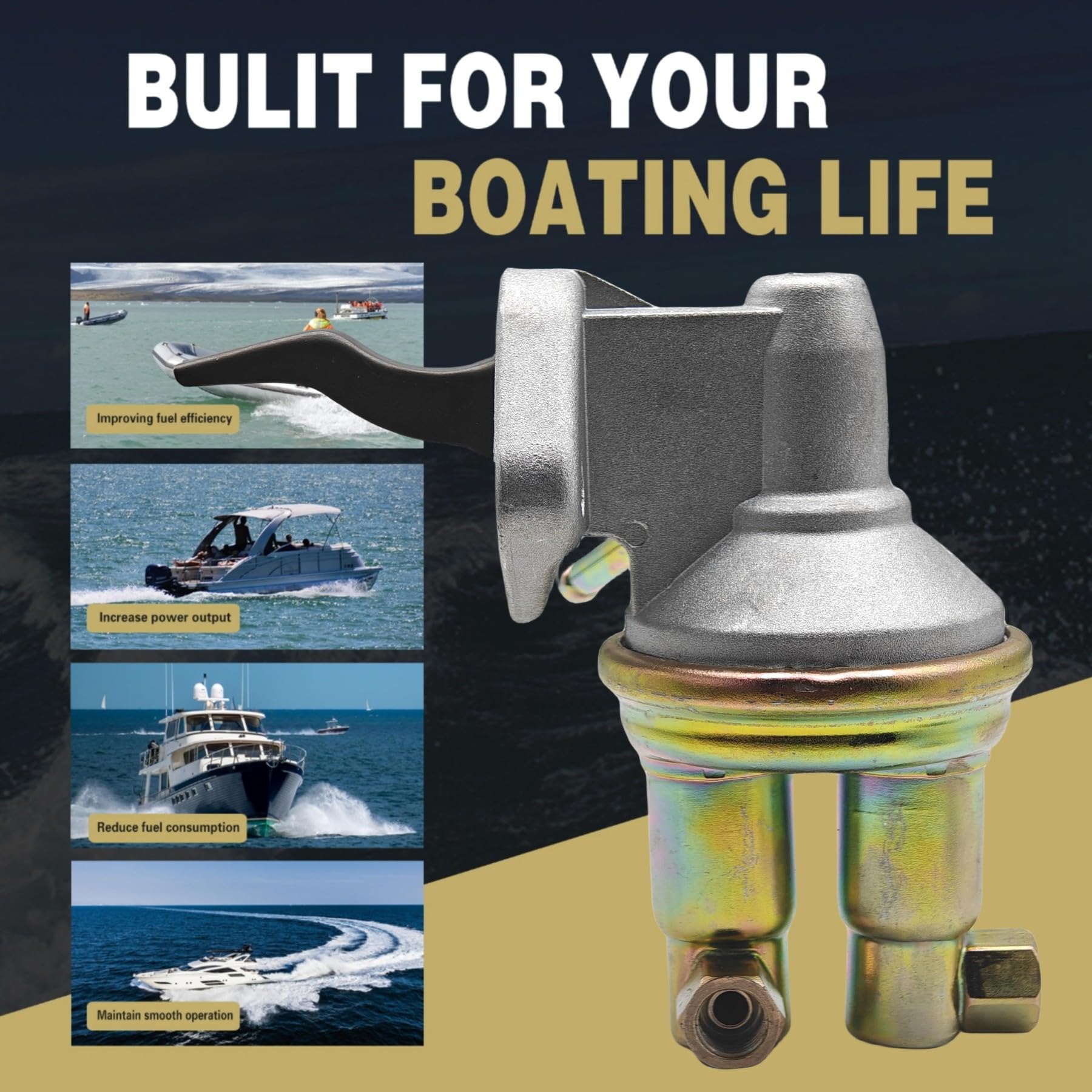 JLM MARINE Fuel Pump for Volvo Penta AQ 120-251 HP Outboard Engines 18-7286 9-35425