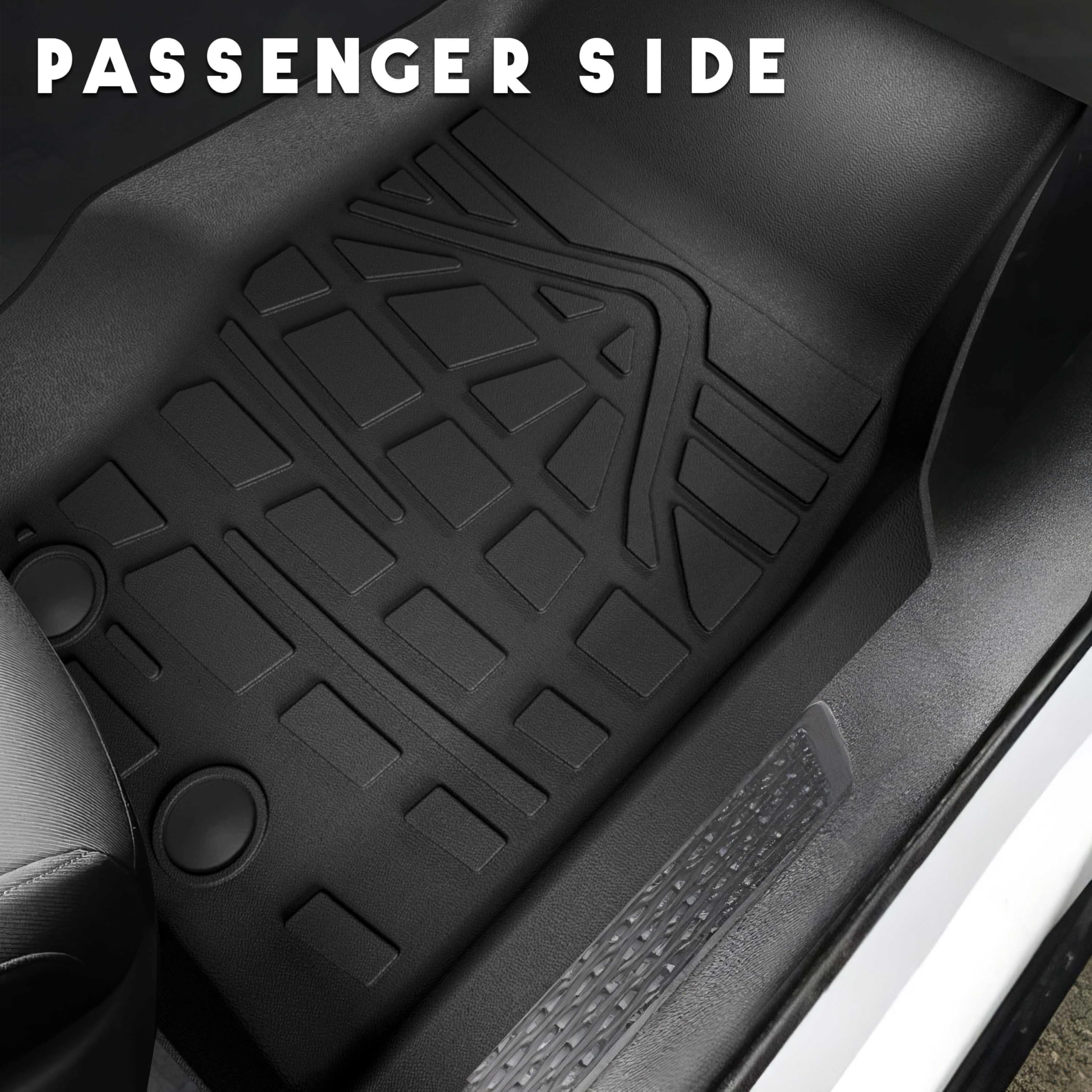 Karpal Floor Mats Fit Toyota Highlander 7 Seats 2024-2020 (Without Subwoofer), All Weather Custom Fit Tpe Floor Liners, 1St 2Nd