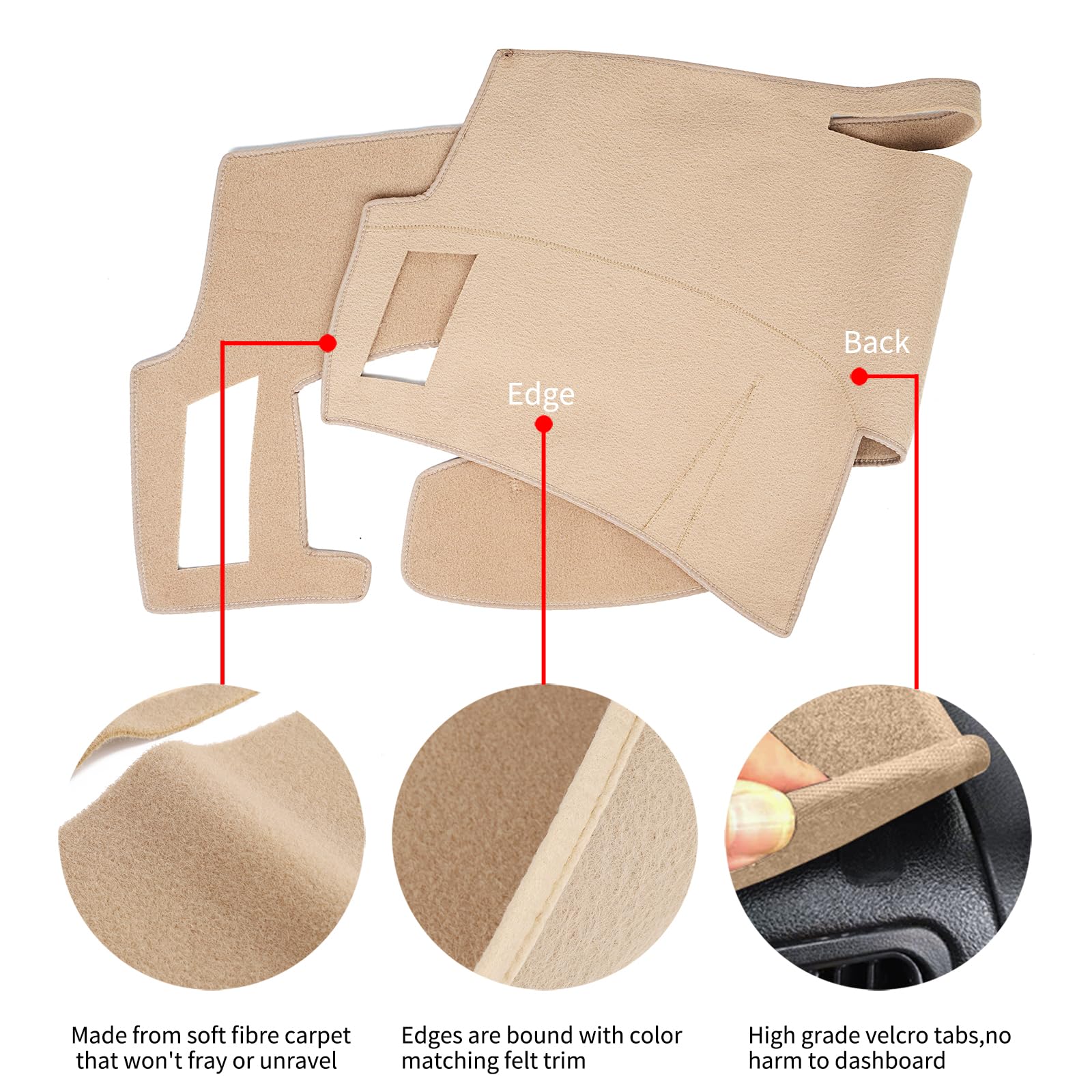 puxhig Dash Cover Custom Fit for Infiniti FX35 FX45 2003 2004 2005 2006 2007 2008,Dashboard Cover Mat Pad (Beige)