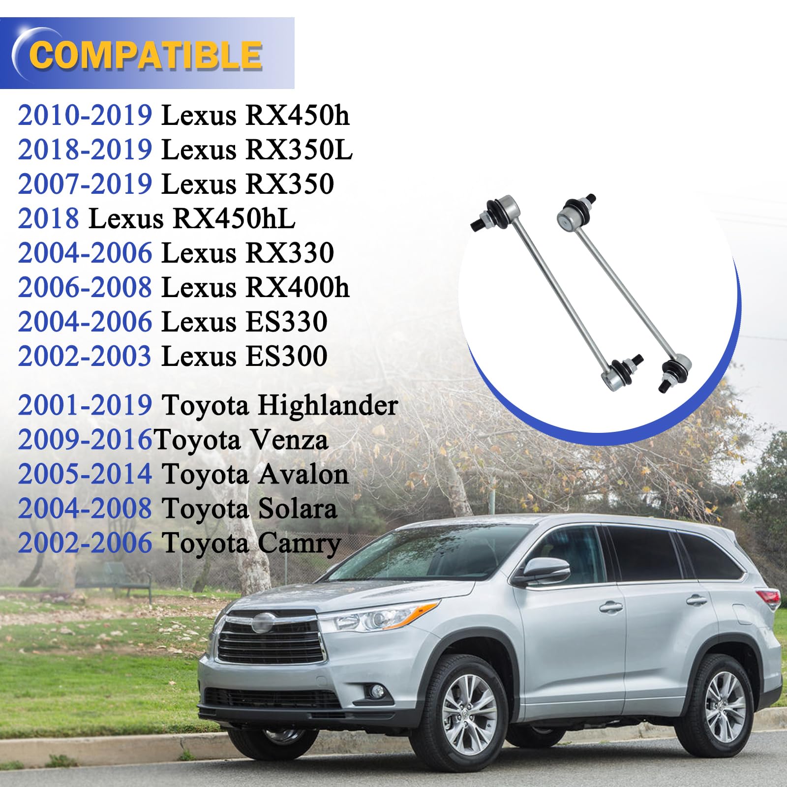 K90344 Front Stabilizer Sway Bar Links For Lexus Rx450H/Rx350L/Rx350 /Rx330 /Es330 Toyota Highlander/Venza/Avalon/Solara/Camry