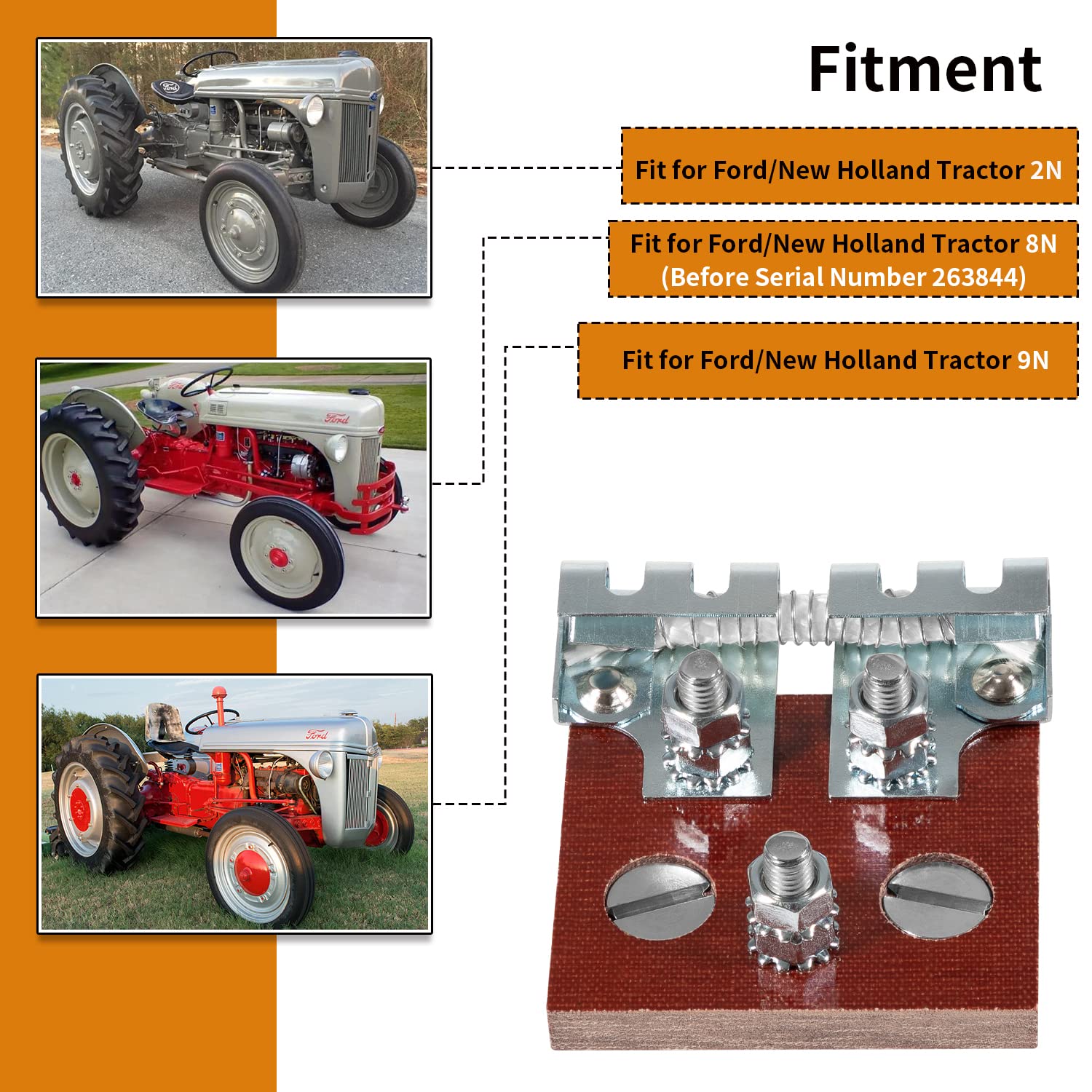 Ignition Coil Resistor Assembly Fit For Ford/New Holland Tractor 2N 8N 9N Replace For A8Nn-12250-A, 170-14006, 87056839, Ifd6001