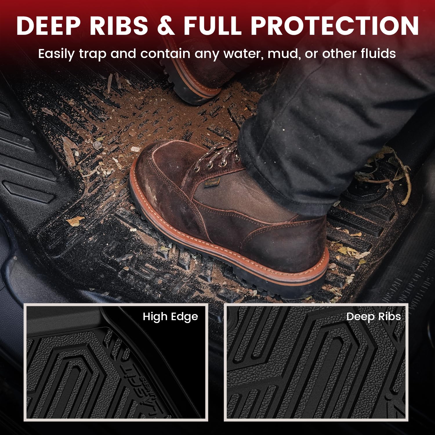 Lasfit Floor Mats&Trunk Mat Fit For Toyota Rav4 2019-2025 (Only Fit Hybrid&Prime) All Weather Tpe Mats Custom Fit Floor Liner Fo