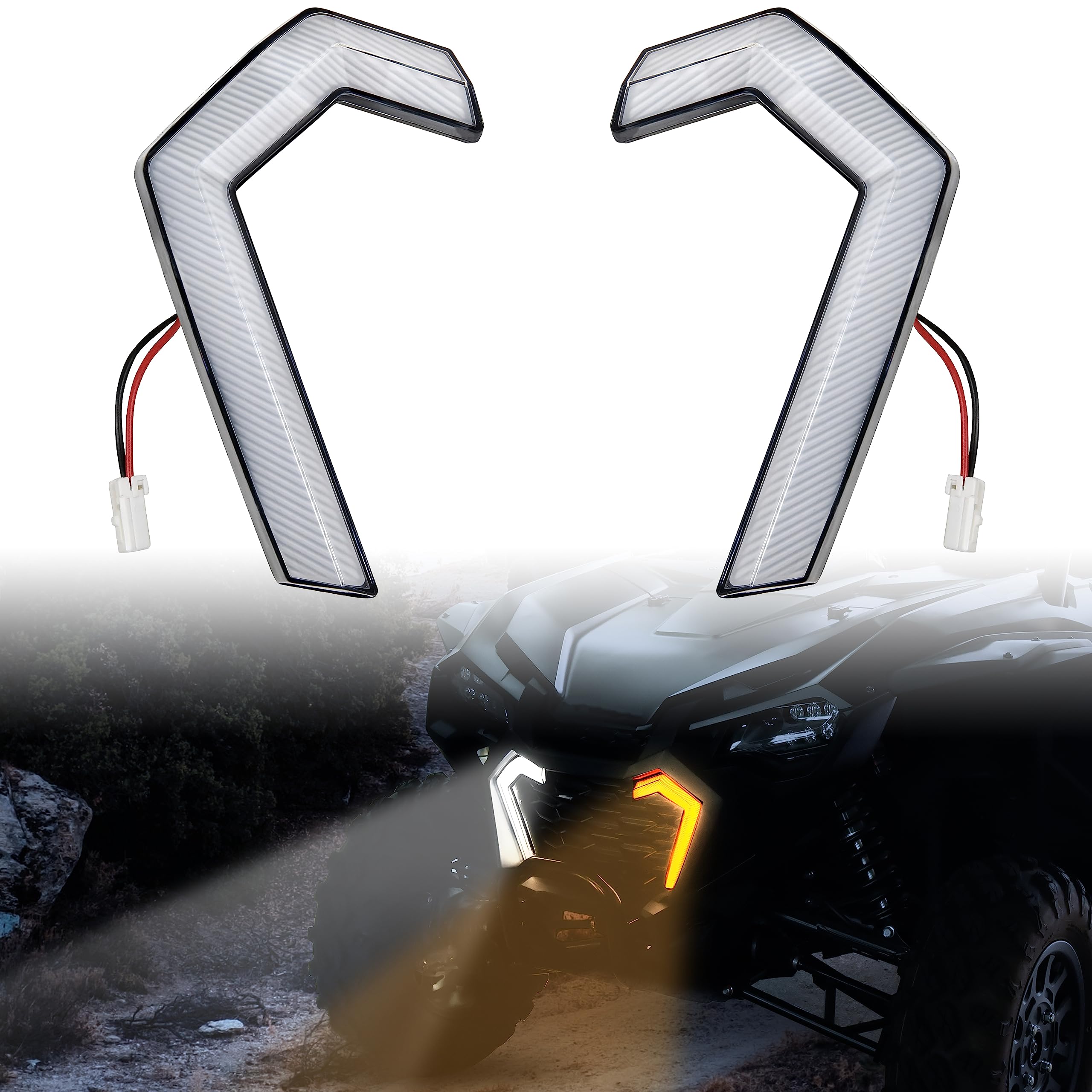 Sautvs Led Turn Signal Fang Lights For Honda Talon 1000, Front Grille Accent Lights Signature Lights Grill Lamps For Honda Talon 1000R 1000X 1000X-4 2022-2024 Accessories(2Pcs)