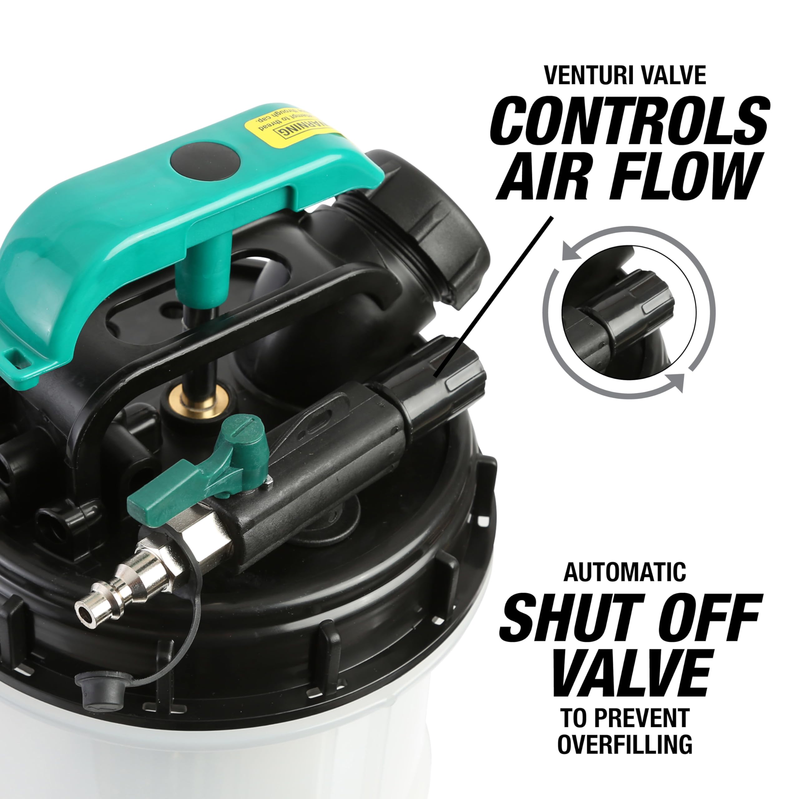 Oemtools 24938 Pneumatic/Manual Fluid Extractor, 9.5L Oil Extractor, Automotive Tool For Engine Oil, Transmission Fluid, And Coo