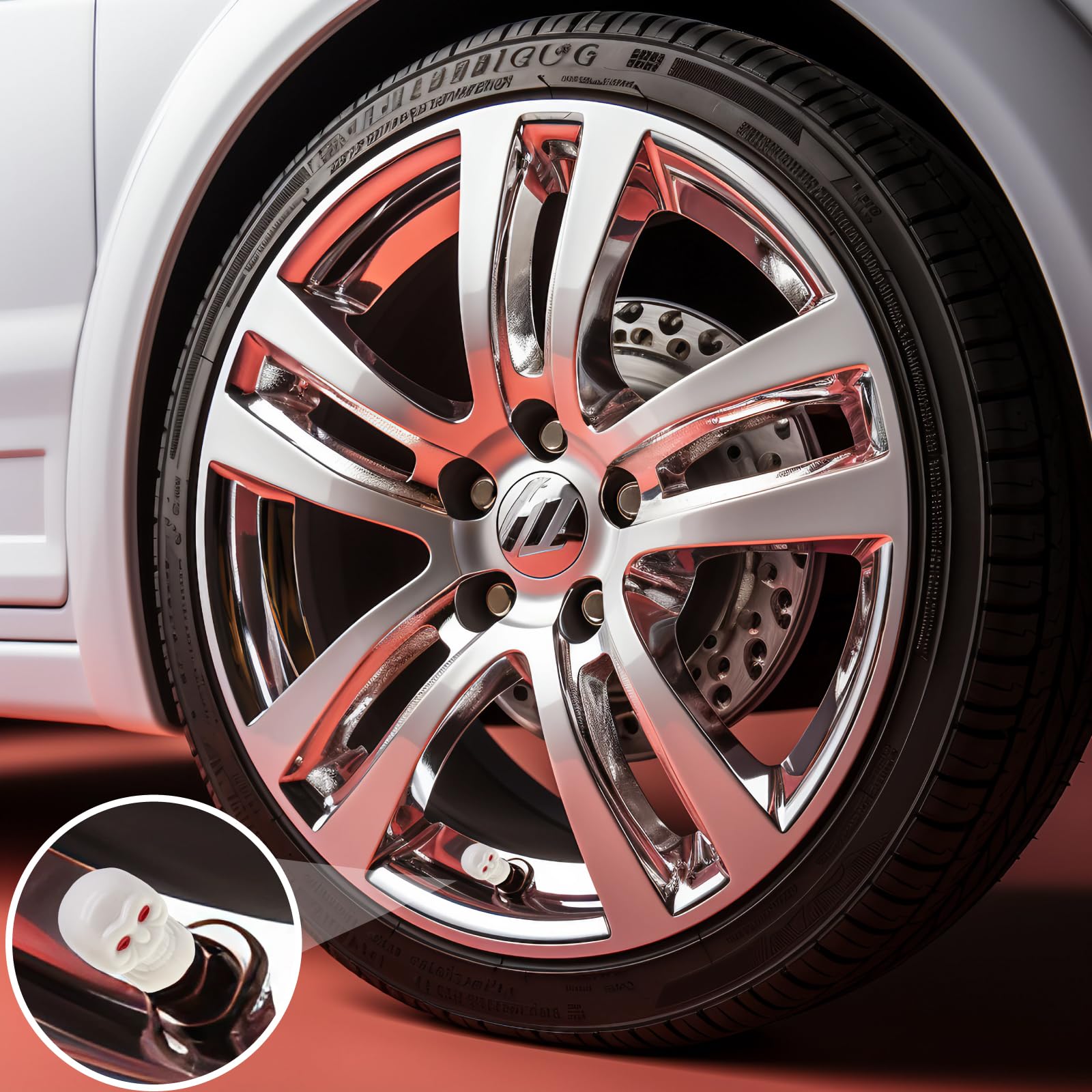 Meajoo 8Pcs Skull Style Tire Valve Stem Caps, With O Rubber Ring, Universal Copper Core Tire Valve Stem Covers For Cars, Suv, Tr