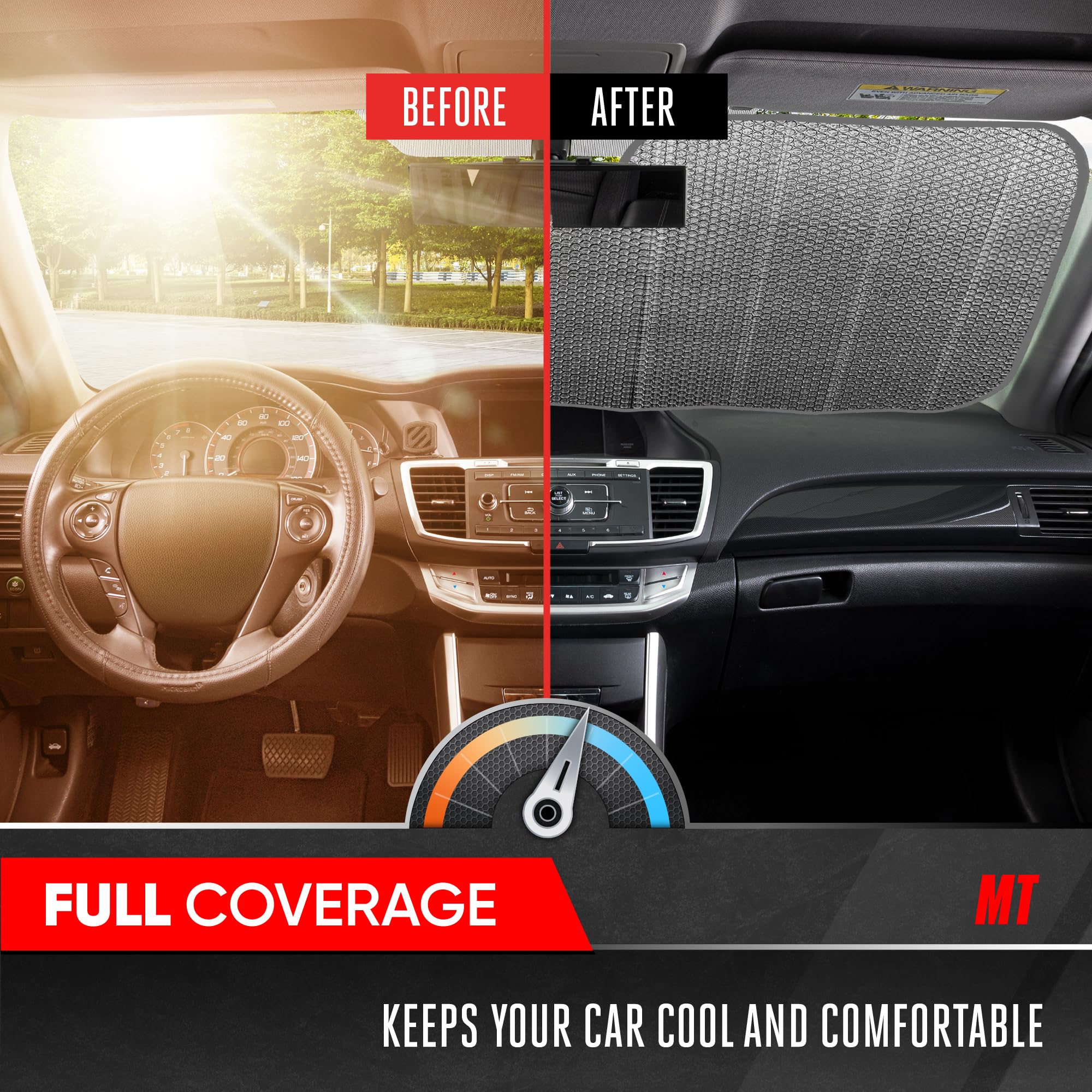 Bdk Car Windshield Sun Shade - Standard Size Windshield Sun Shade Accordion Folding Style For Front Windshield - Heatshield Suns