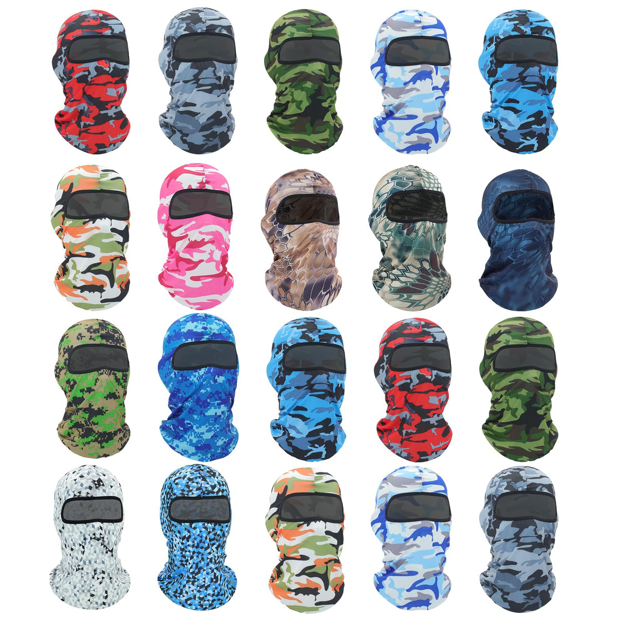 20 Pieces Balaclava Full Face Mask Ski Mask Neck Gaiter For Outdoor Sports Ridin WBCARB0C6NZGL79