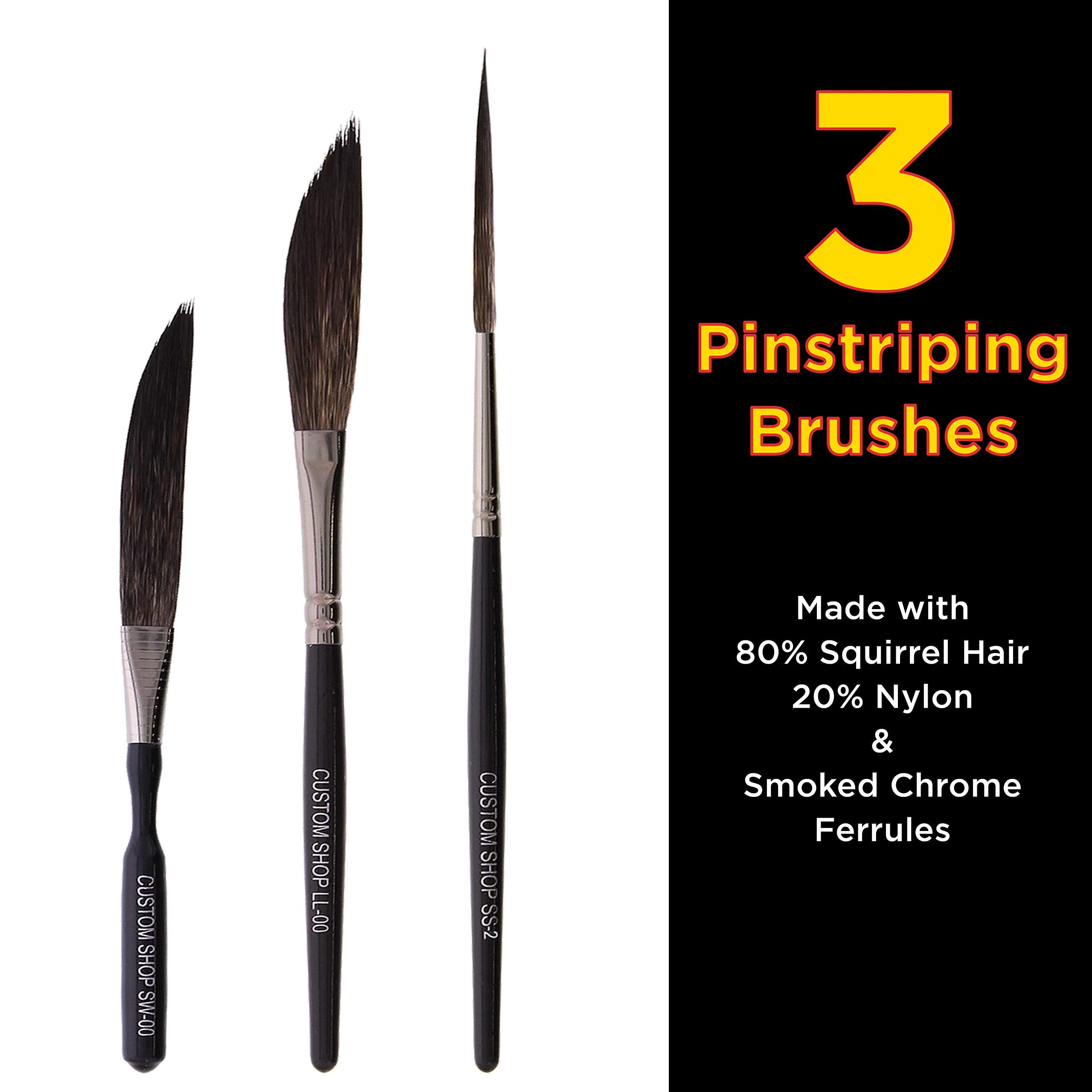 Custom Shop Enamel Pinstripe Paint Set - 9 Piece Set, 5 Colors, White, Model 8542051963