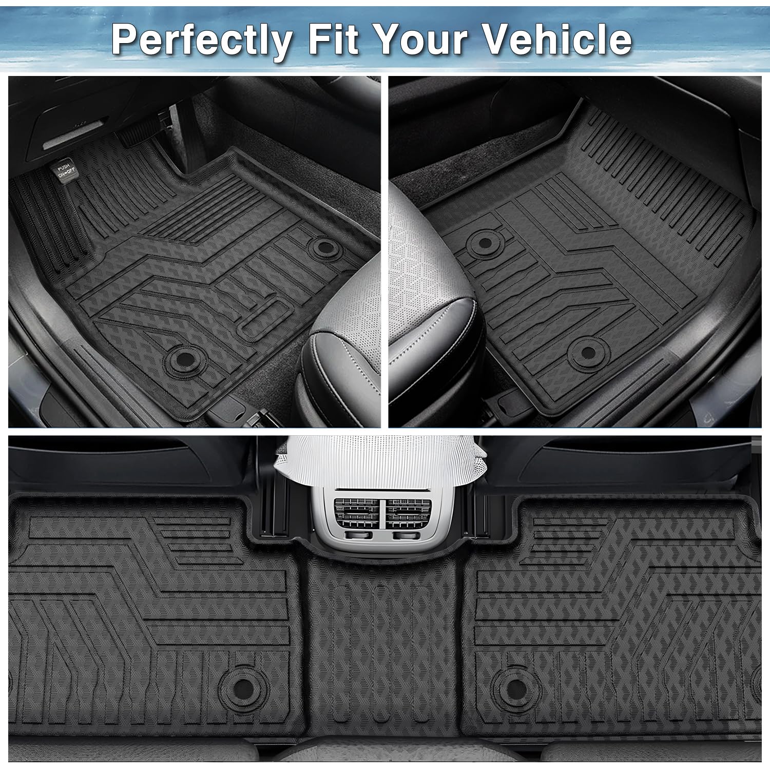 Mixsuper Floor Mats Compatible with 2007-2012 Dodge Caliber / 2007-2017 Jeep Patriot/Compass (Old Body Style) All Weather Floor