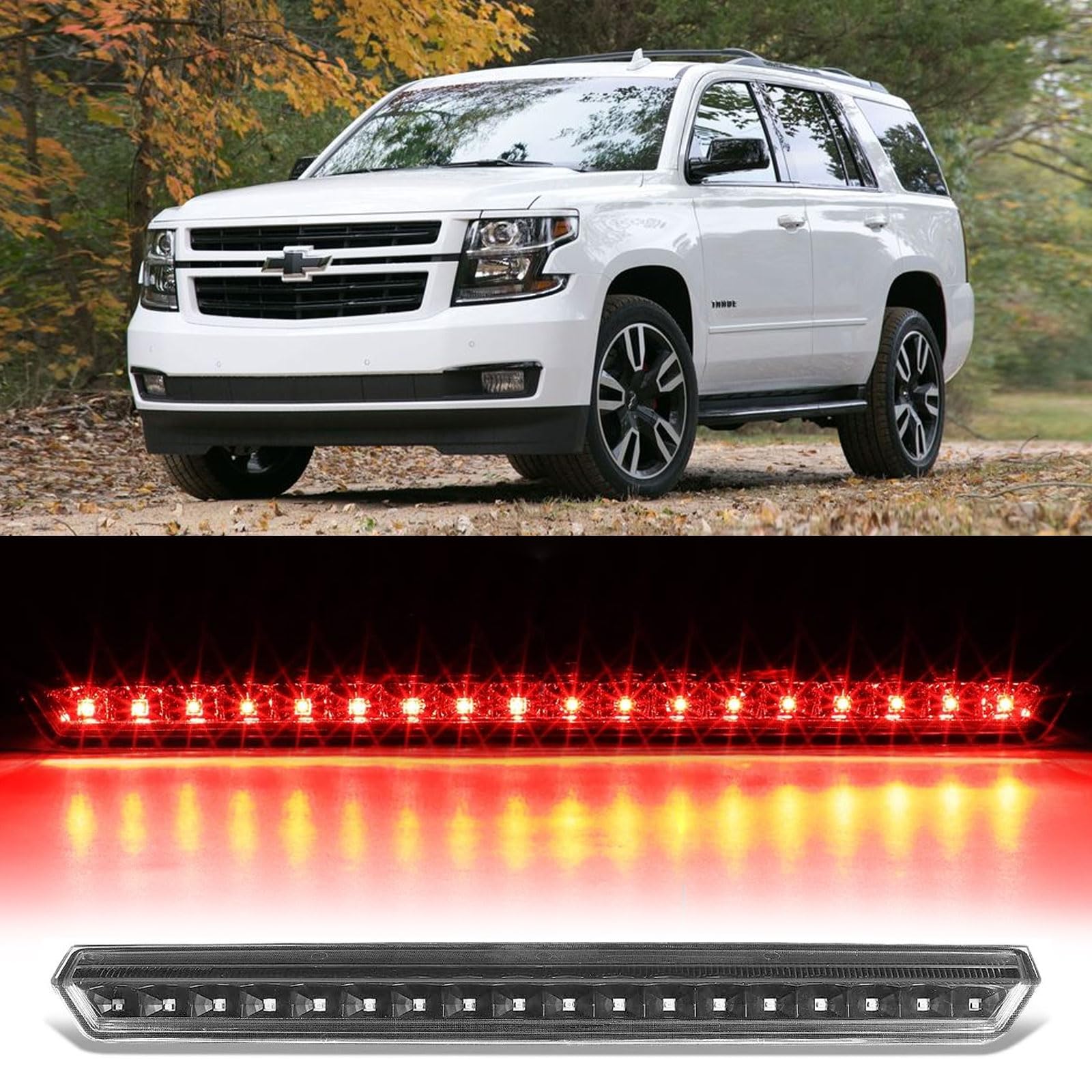 Cxdar Third 3Rd Brake Light Led For 2015-2020 Chevy Tahoe/Suburban, High Mount Rear Brake Lights Assembly For 2016-2019 Suburban