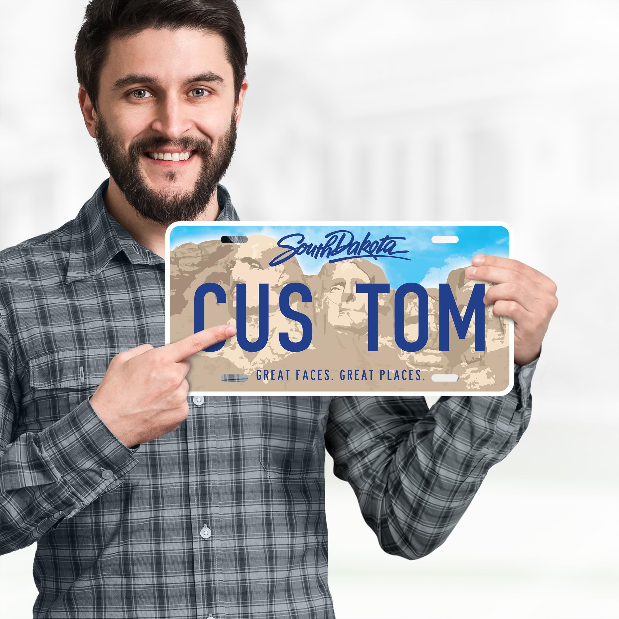 Custom South Dakota License Plate, Personalized License Plates For Car, 6X12 Inch, Rust-Free Fade Resistant Aluminum, Usa Made B