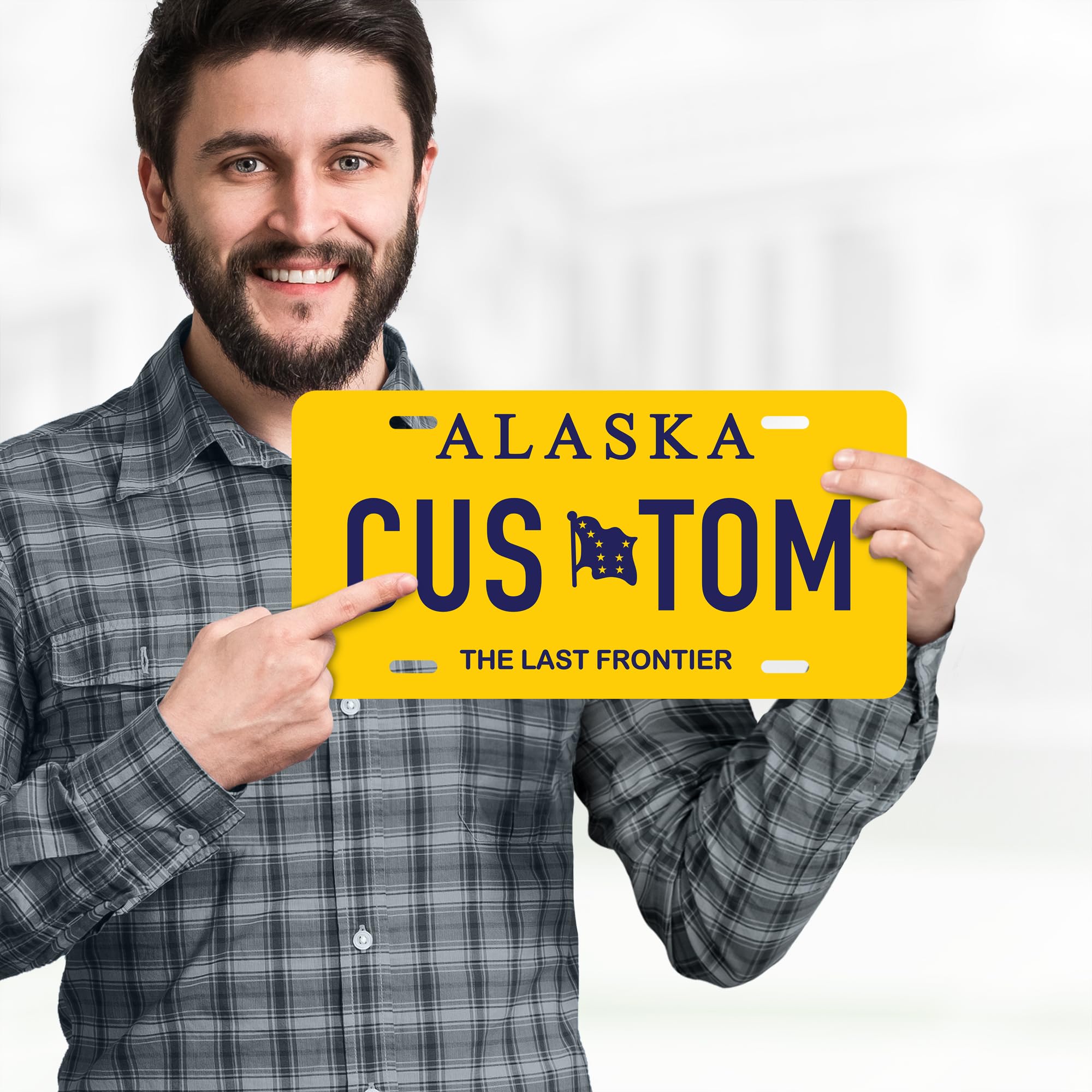 Custom Alaska License Plate, Personalized License Plates For Car, 6X12 Inch, Rust-Free Fade Resistant Aluminum, Usa Made By My S