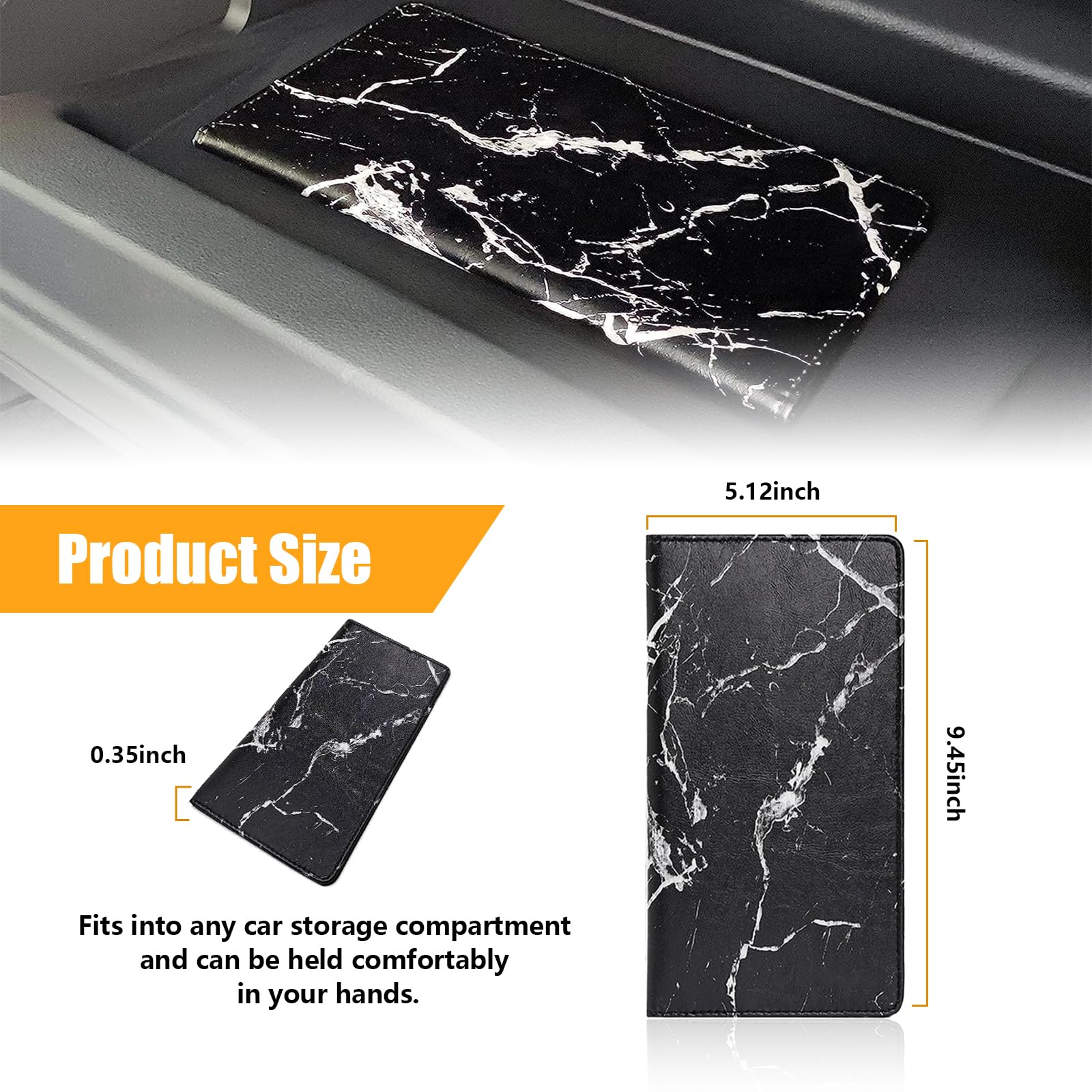 Kewucn Car Registration And Insurance Holder, Leather Auto Glove Box Organizer With Magnetic Shut, Vehicle Compartment Accessori