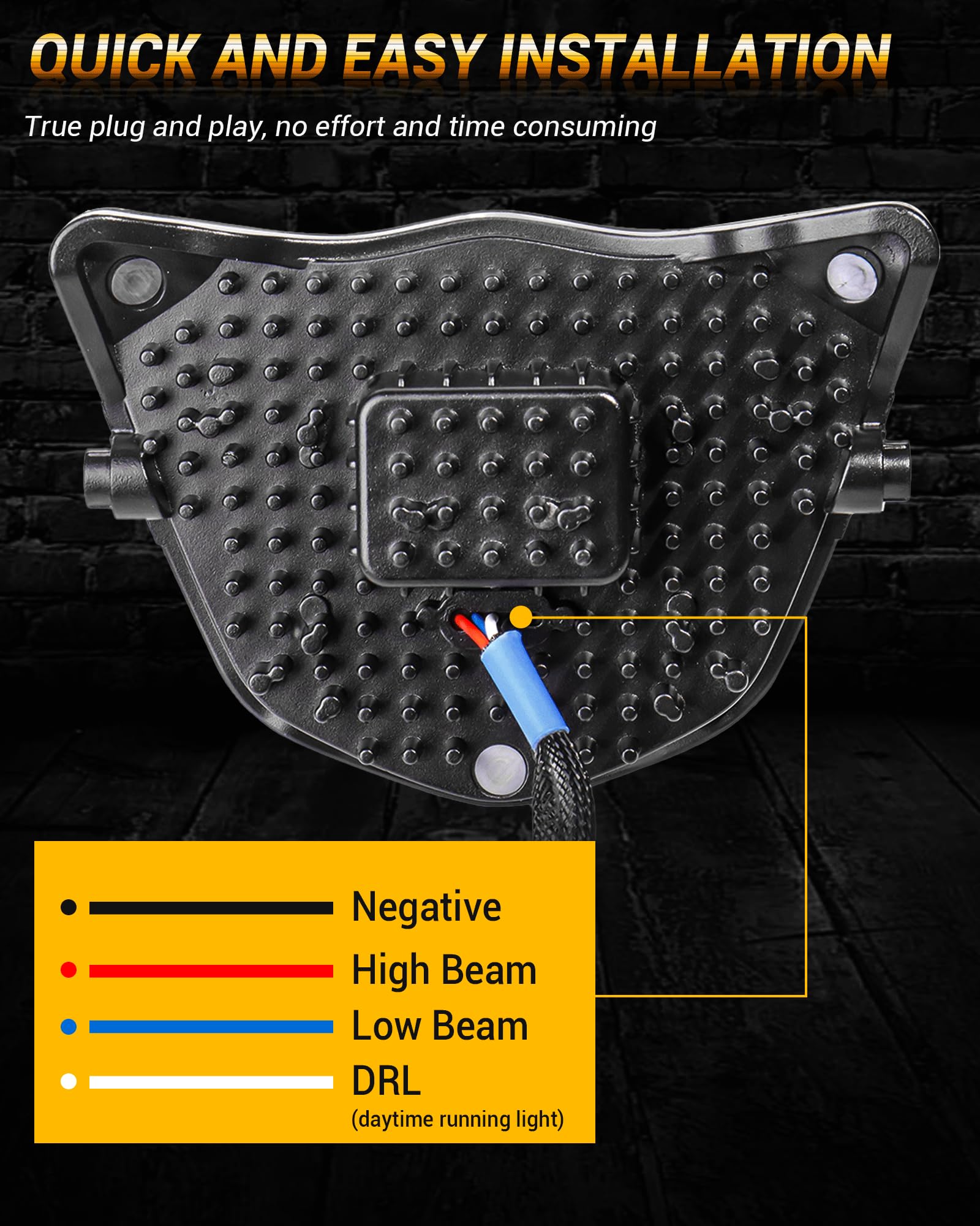 Sumhitic Dirt Bike Headlight Led Motorcycle Headlamp Kit With Drl Fit For 2013-2023 Yamaha Wr250F 400F 426F 450F, Wr250 400 426 450 Ttr Xt Mx Most Enduro Motorcycle Pit Bike Black